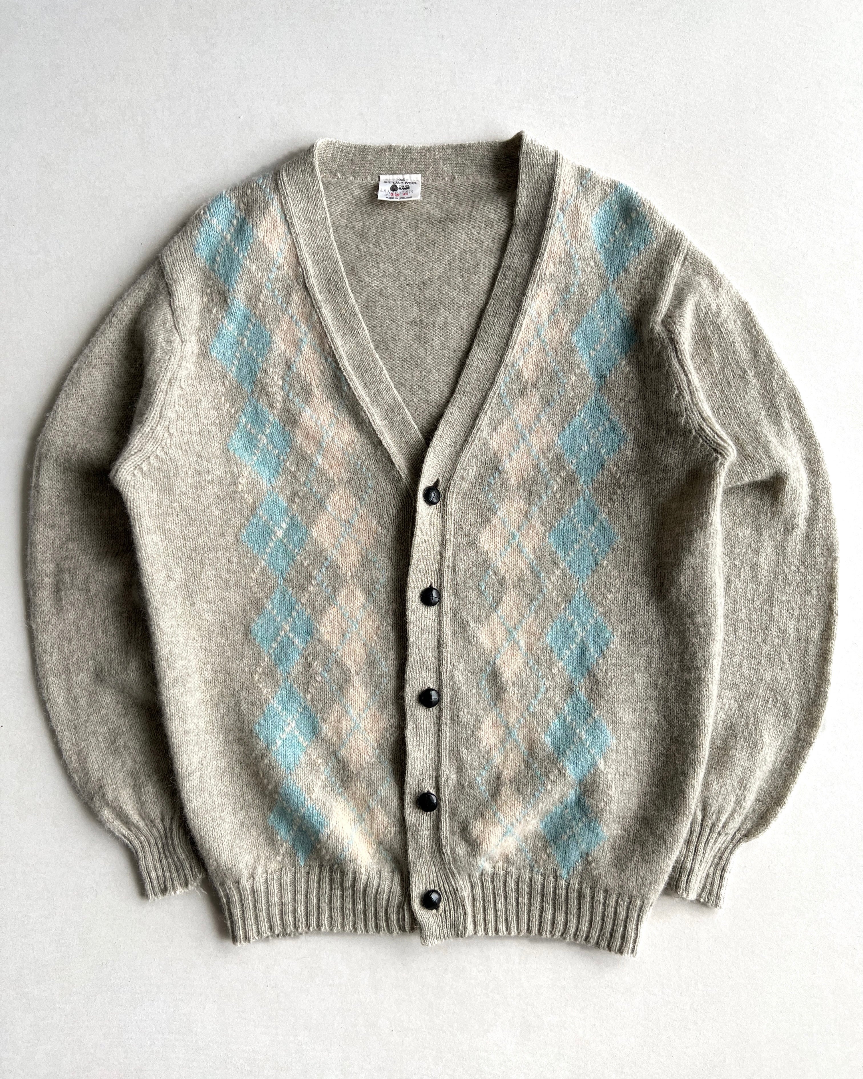 1980S SHETLAND WOOL CARDIGAN (L)