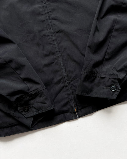 1970S BLACK US NAVY WINDBREAKER JACKET (L)