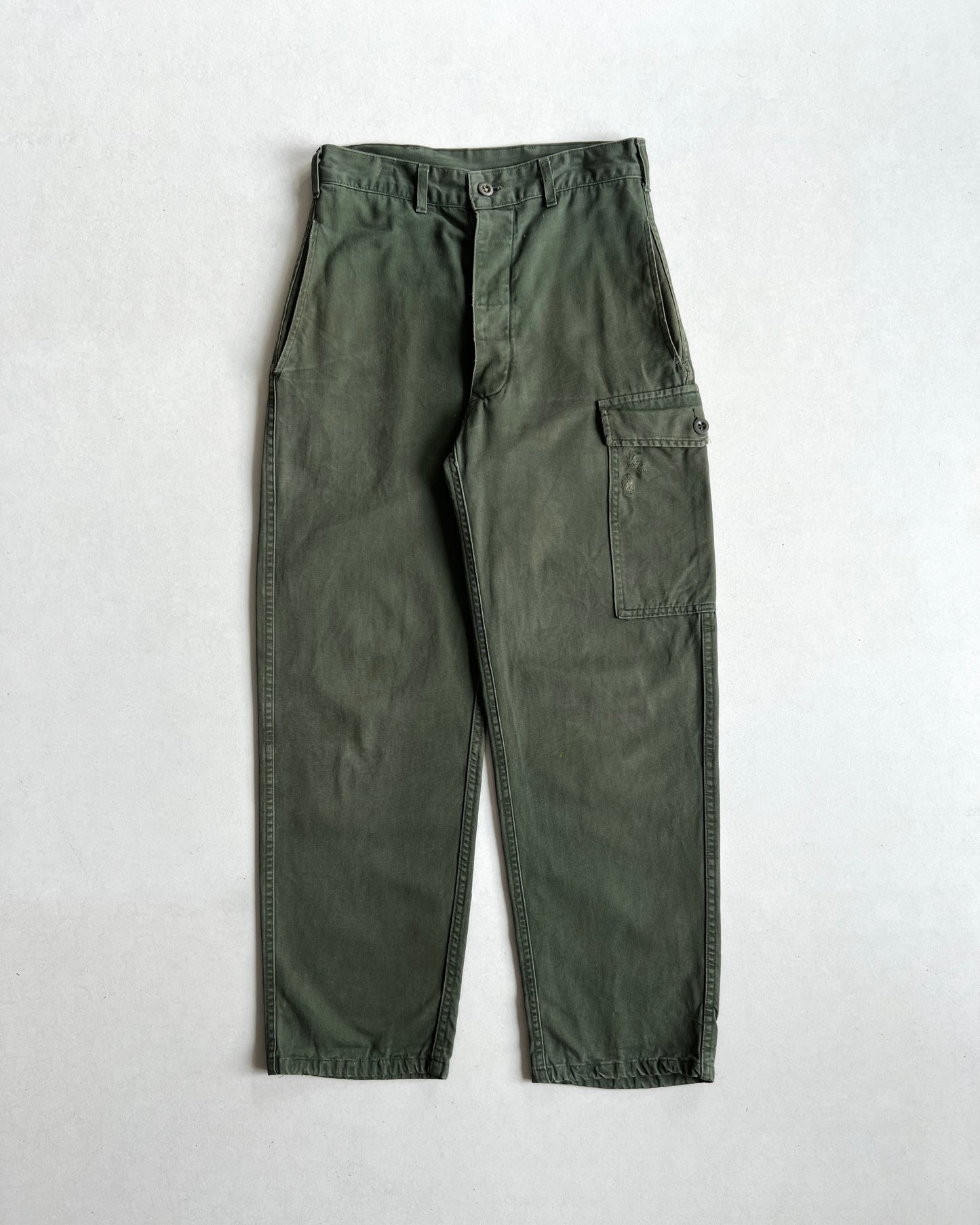 1980S FRENCH ARMY SINGLE POCKET HBT TROUSERS (29)