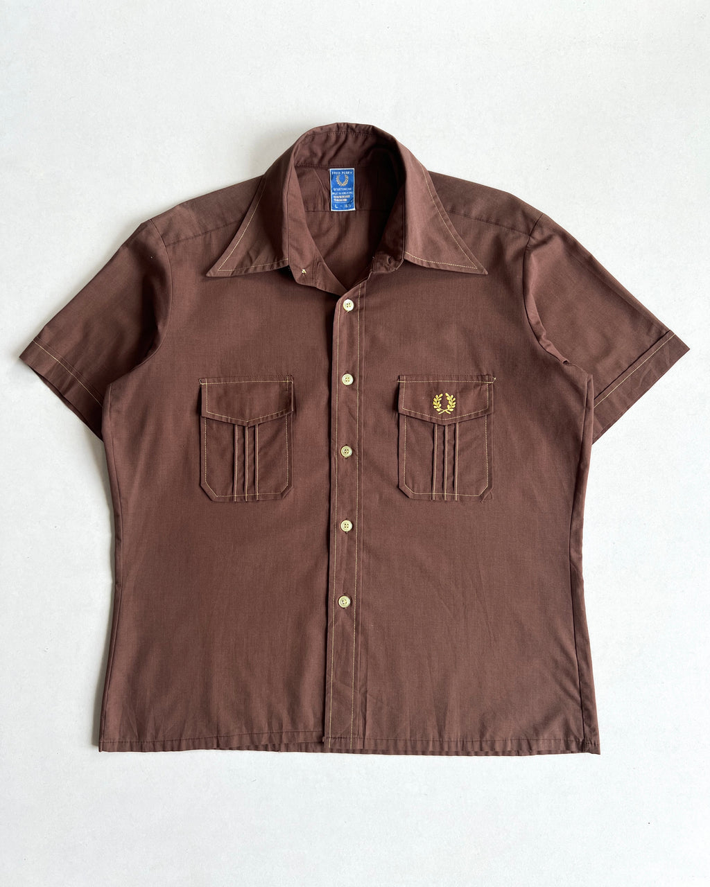 1970S FRED PERRY LOGO PERMA SHIRT (L)