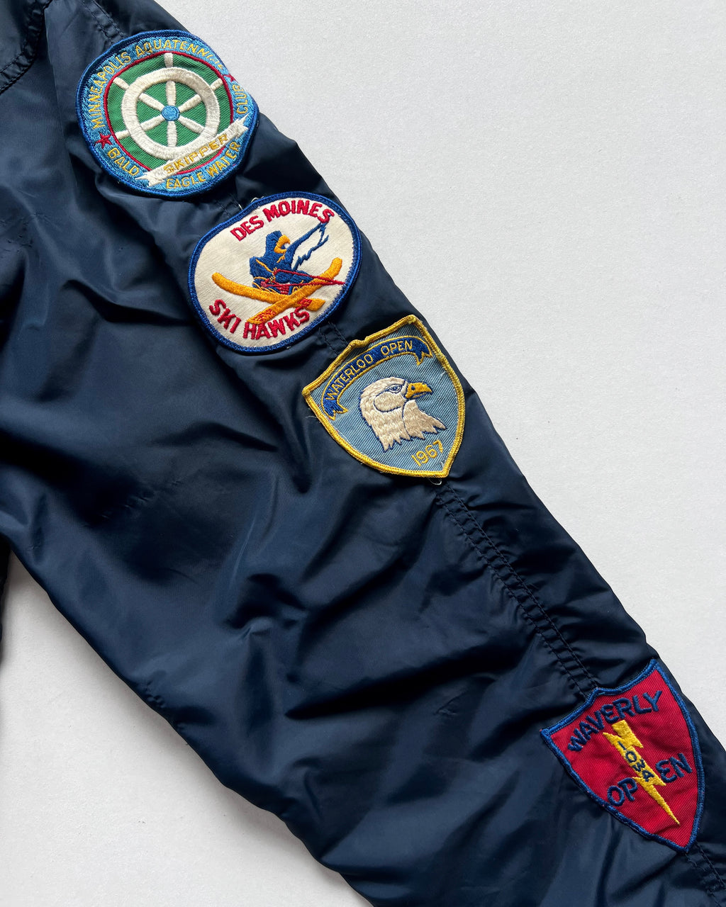 1950S BUTWIN SKI CLUB PATCHES NYLON JACKET (XL)