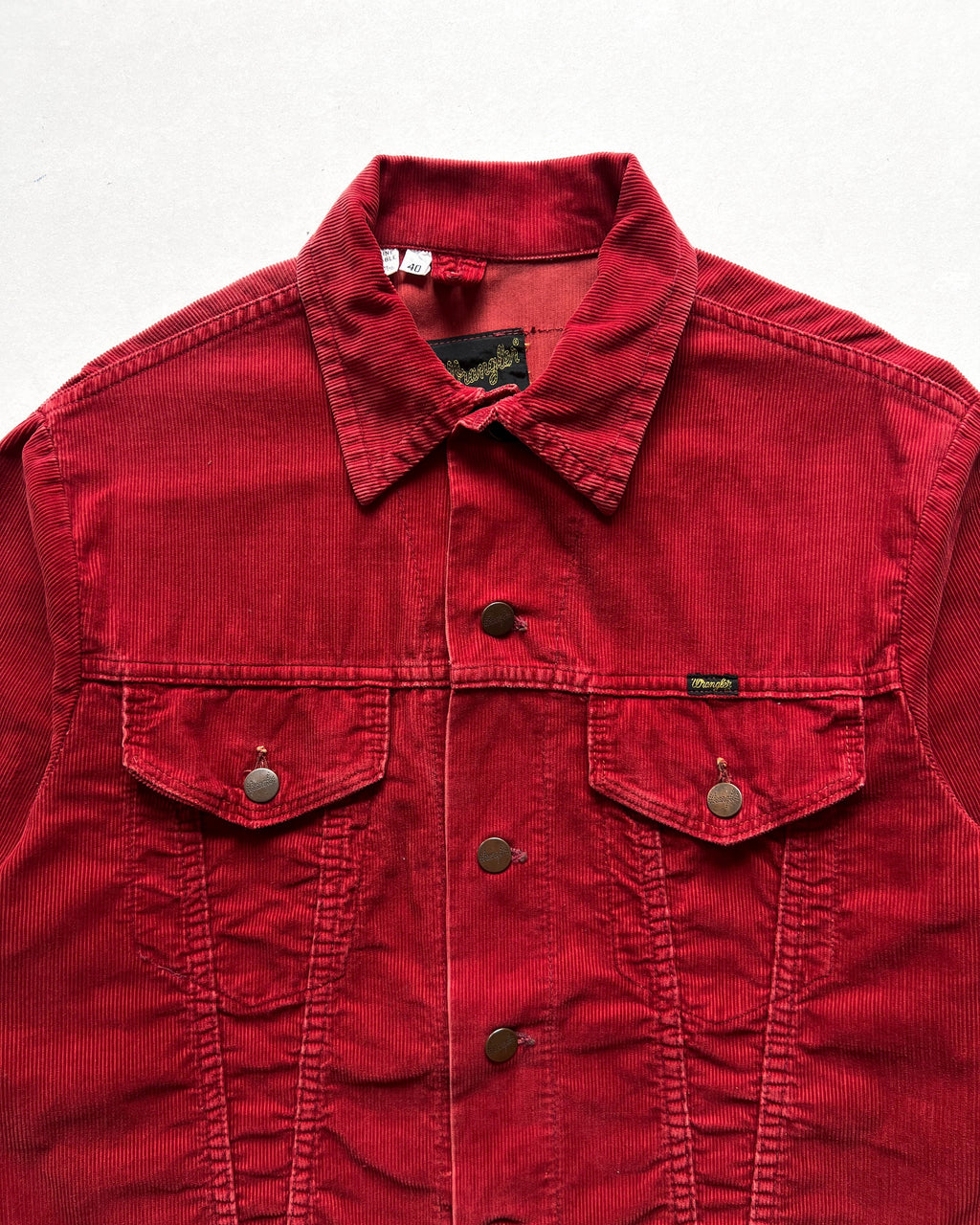1970S RED WRANGLER CORDUROY TRUCKER JACKET (40)