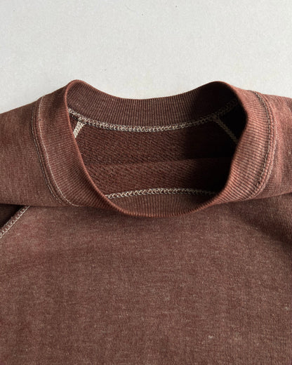 1970S BROWN RAGLAN SHORTSLEEVES SWEATSHIRT (L)