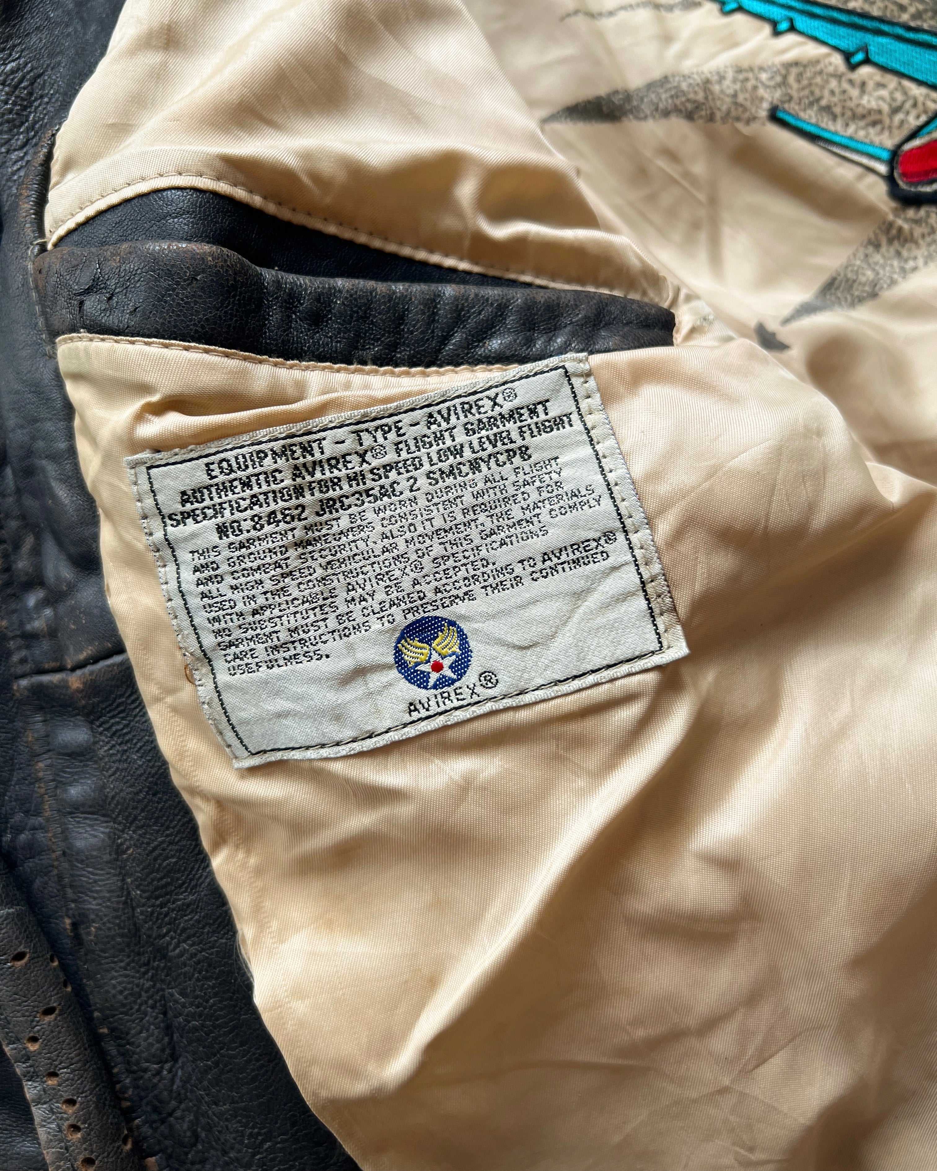 1980S AVIREX 'PATROUILLE DE FRANCE' TYPE G-1 FLIGHT LEATHER JACKET (L)
