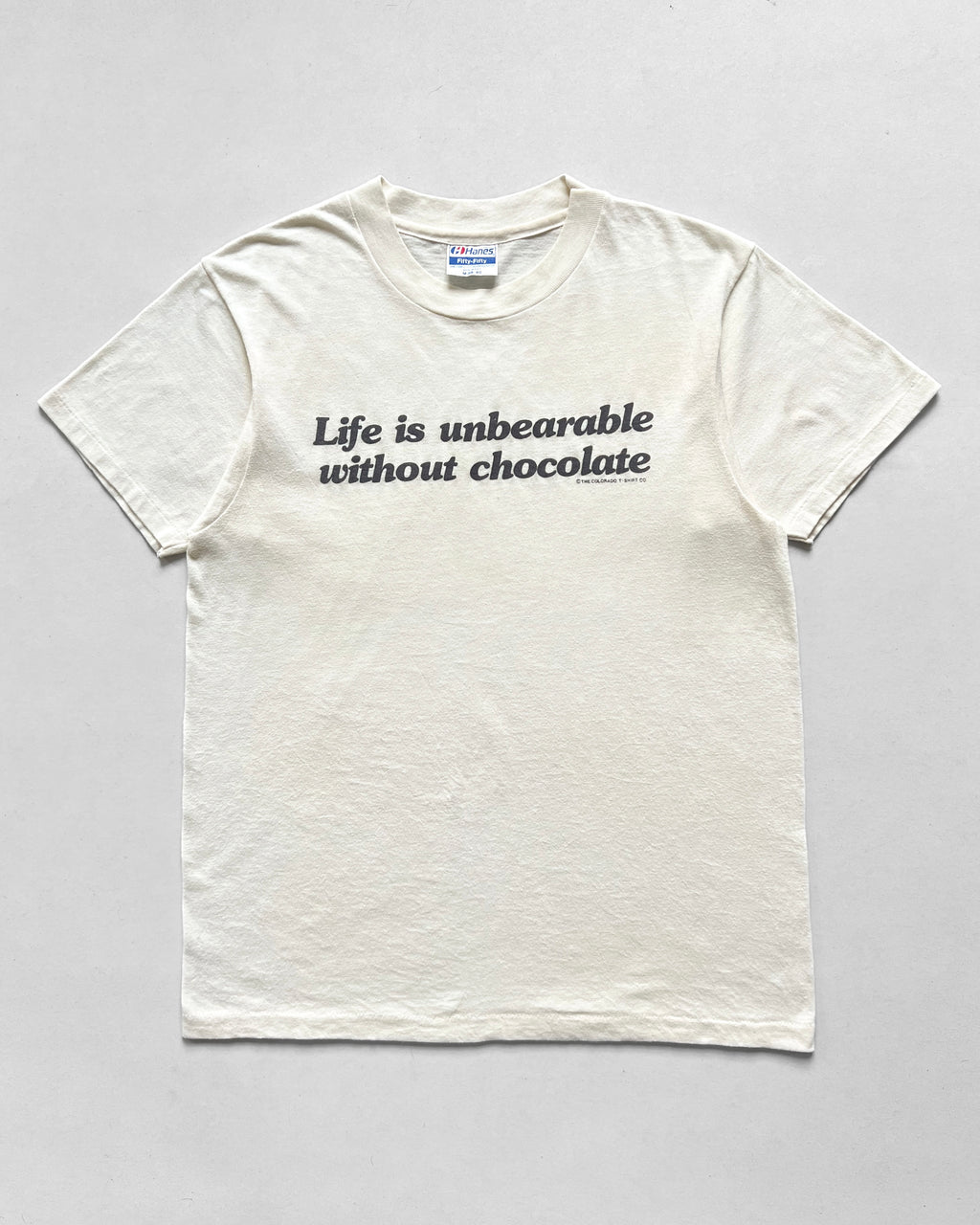 1980S 'LIFE IS UNBEARABLE WITHOUT CHOCOALTE' TEE (M)