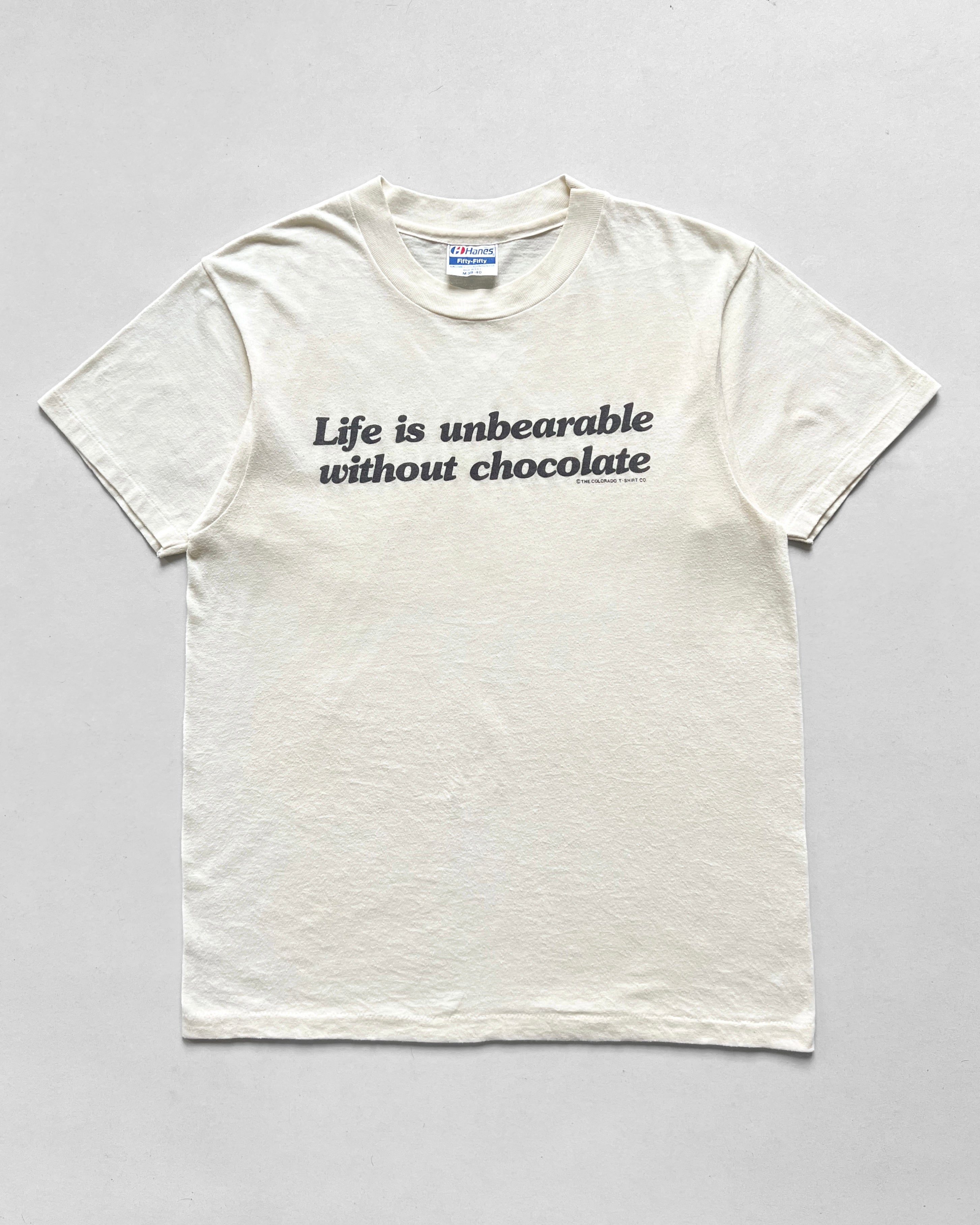 1980S 'LIFE IS UNBEARABLE WITHOUT CHOCOALTE' TEE (M)