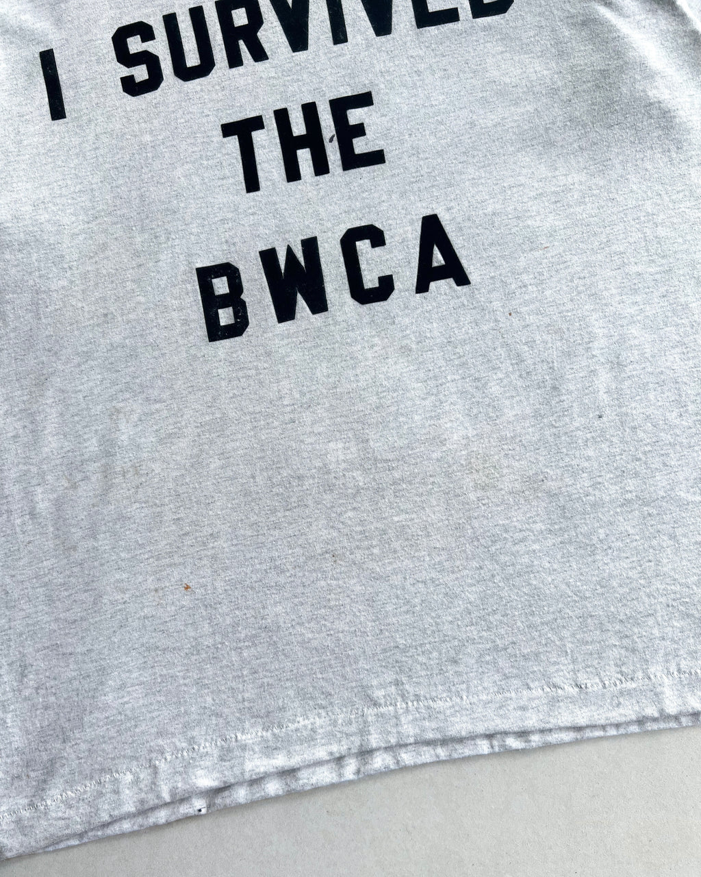 1990S 'I SURVIVED THE BWCA' SINGLE STITCH TEE (L)