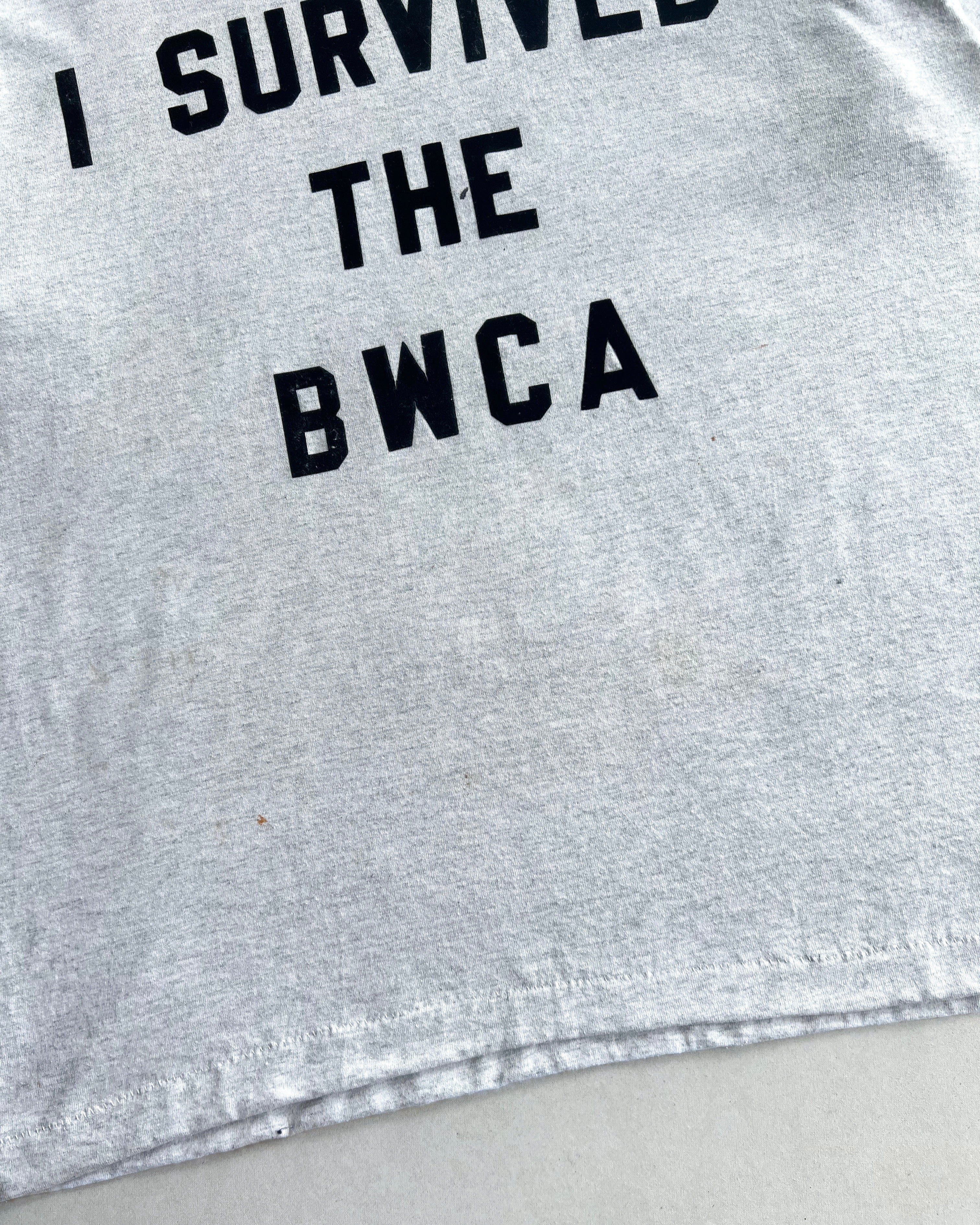 1990S 'I SURVIVED THE BWCA' SINGLE STITCH TEE (L)