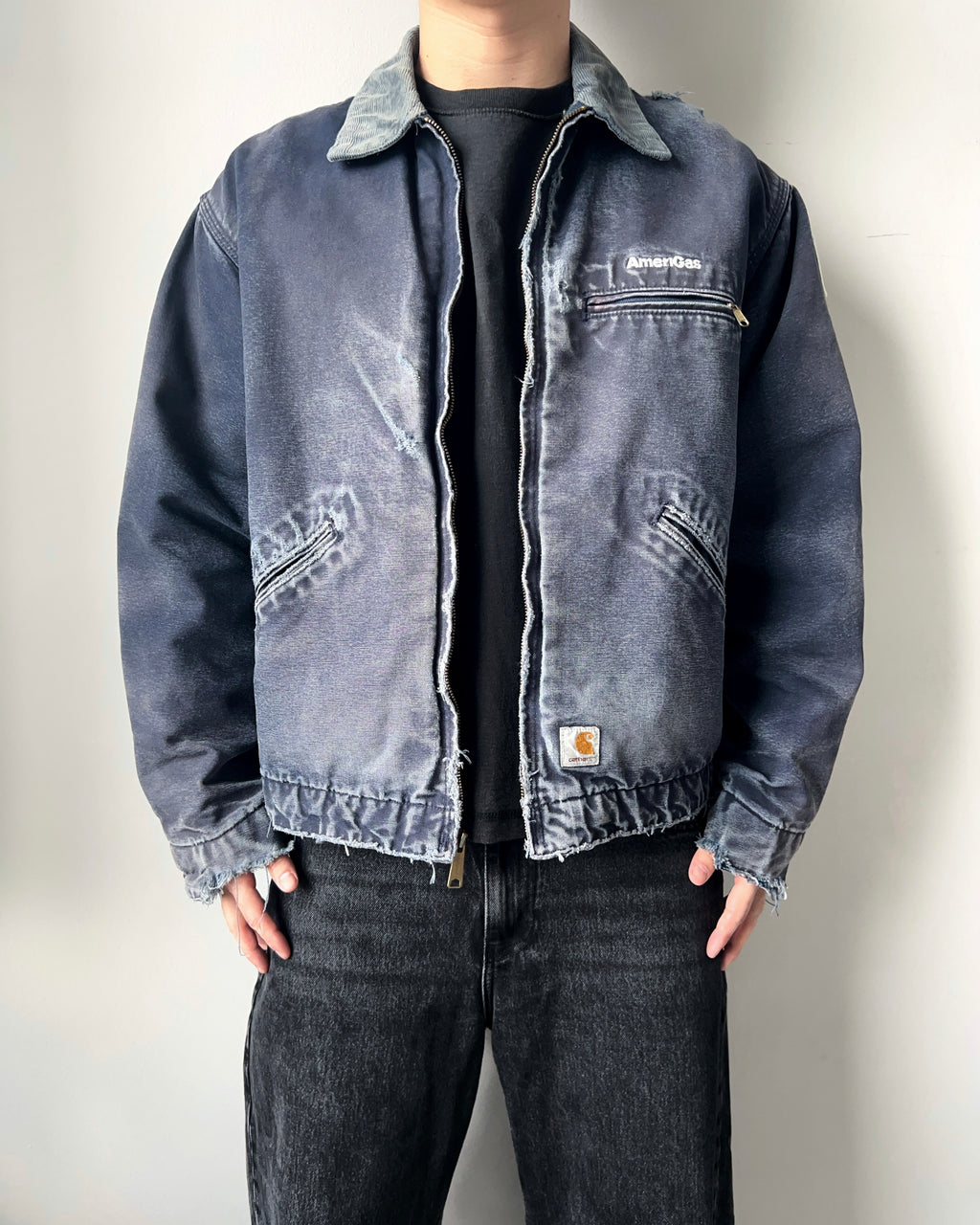 1990S FADED 'AMERIGAS' CARHARTT DETROIT JACKET (XL)