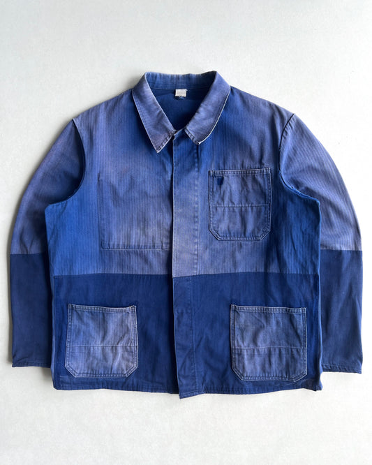 1960S REPAIRED HBT FRENCH WORK CHORE JACKET (L)