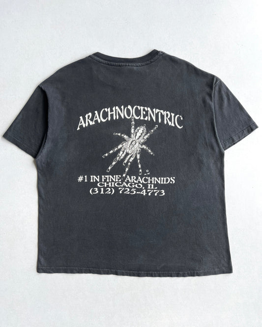 1990S FADED BLACK 'ARACHNOCENTRIC' SINGLE STITCH TEE (XL)