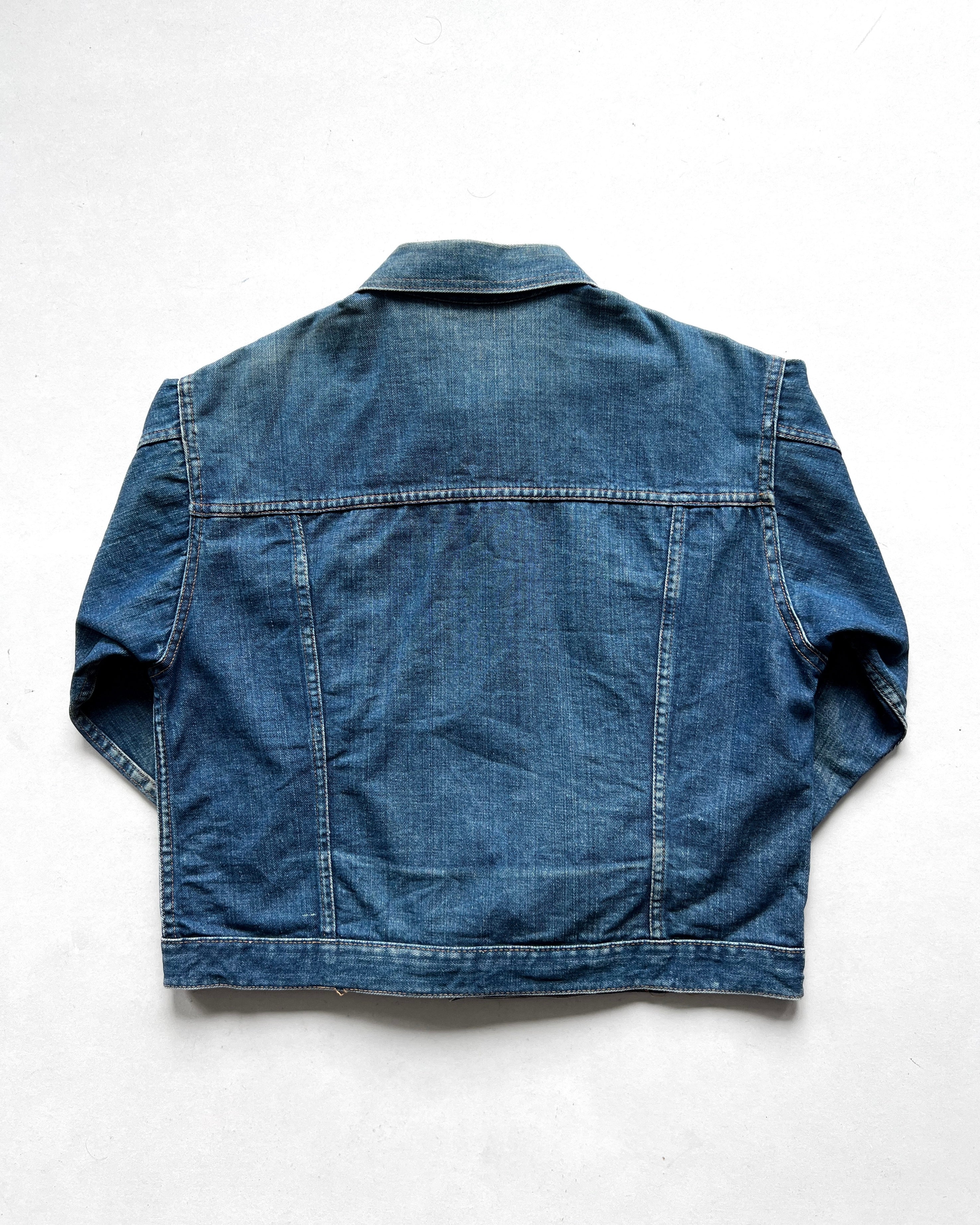 1970S DARK WASHED ELY DENIM JACKET (L)