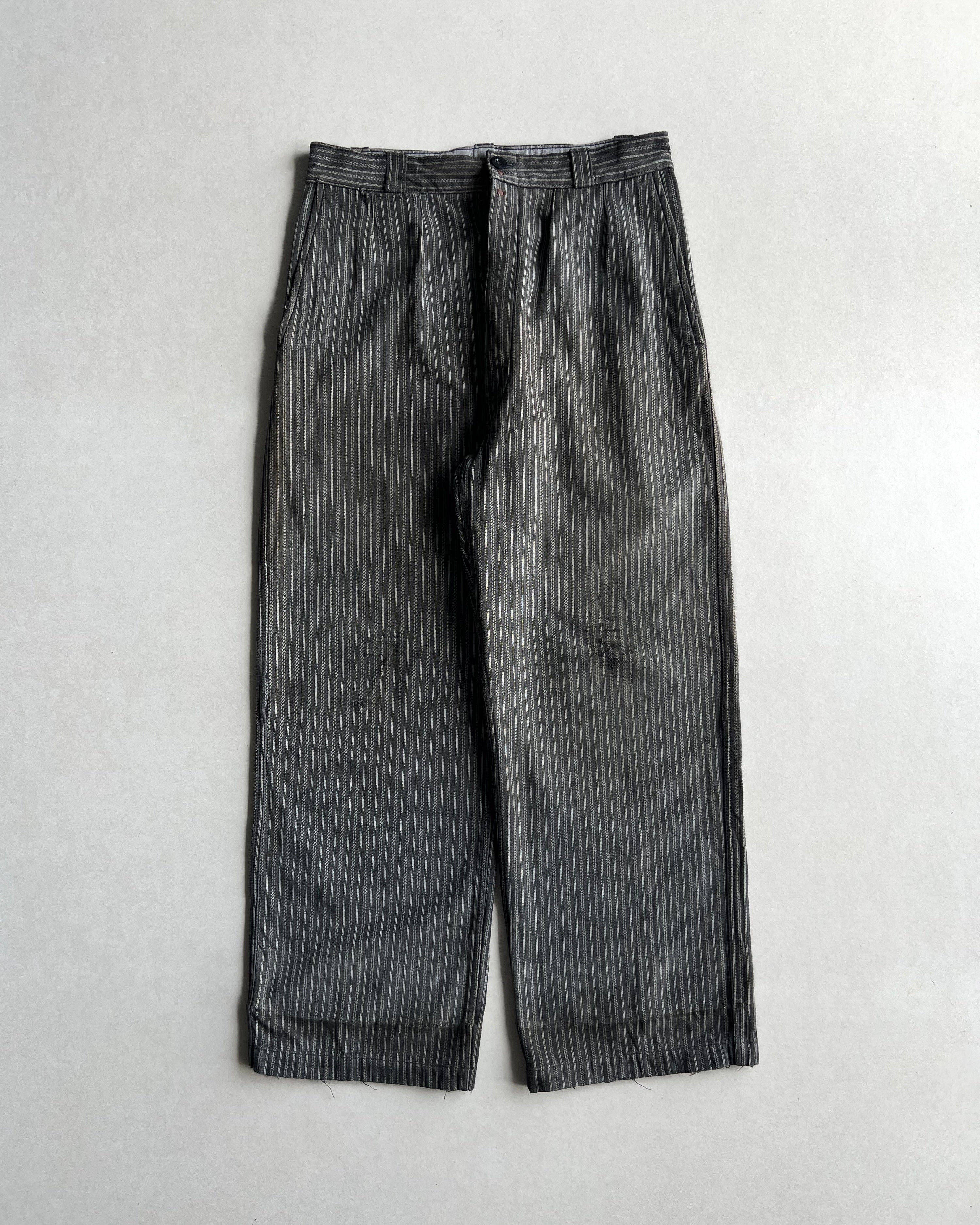 1940S FRENCH SALT & PEPPER WORK PANTS (30-32)