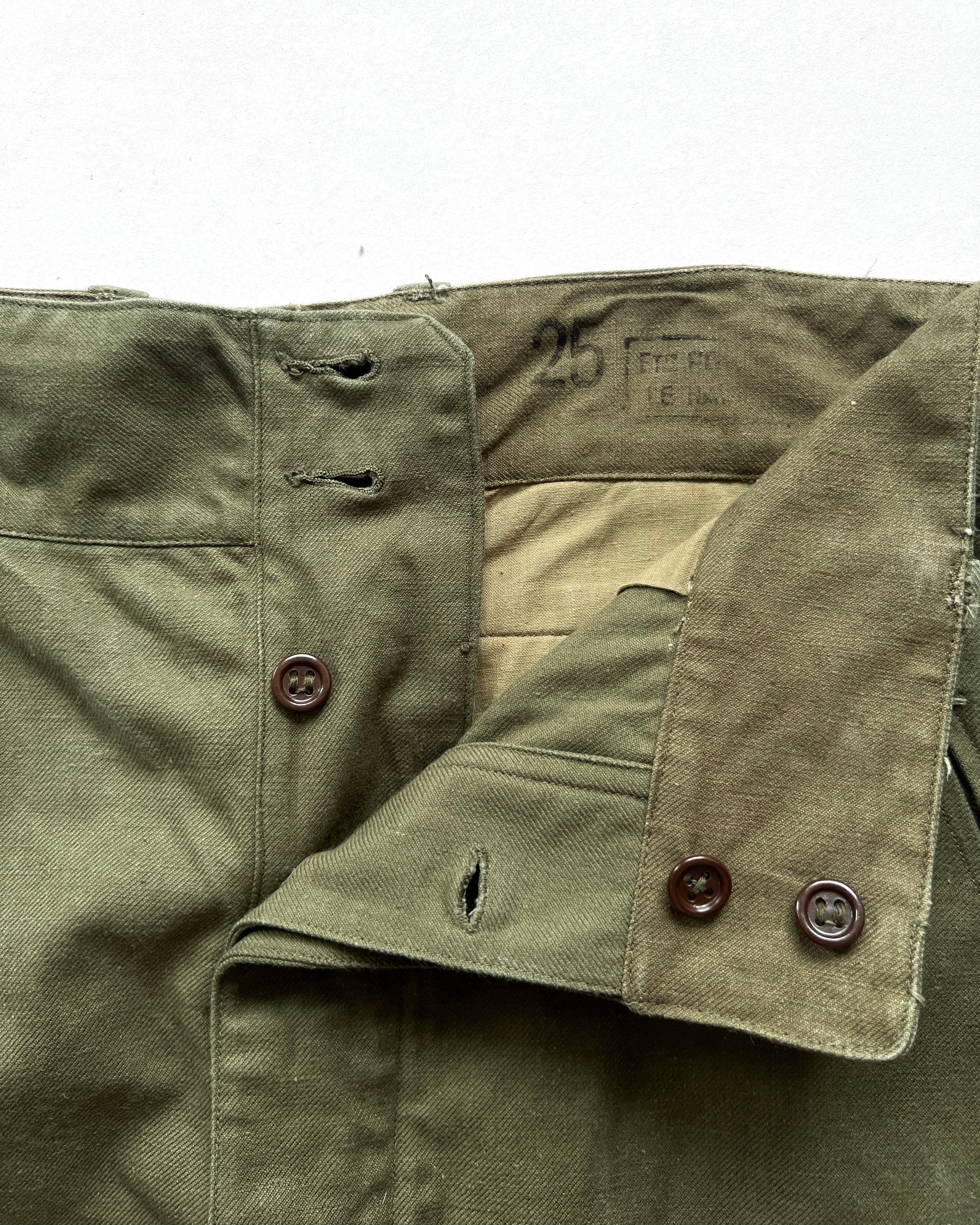 1950S FRENCH M-47 STENCILLED CARGO PANTS (34)