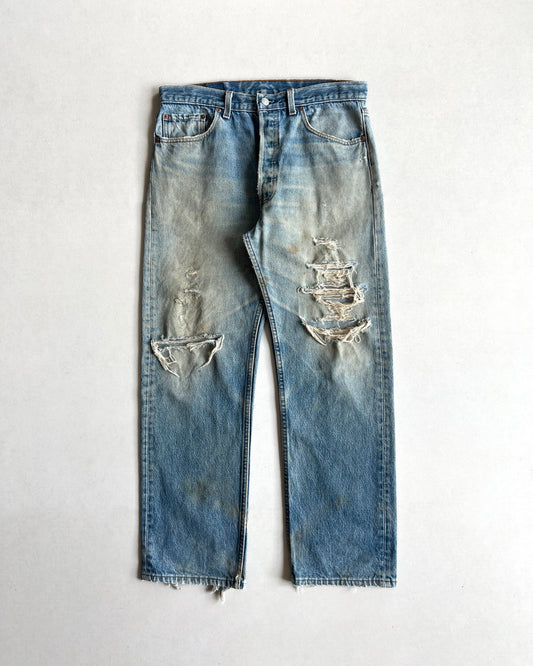 1990S FADED LEVI'S 501 DISTRESSED JEANS (33)