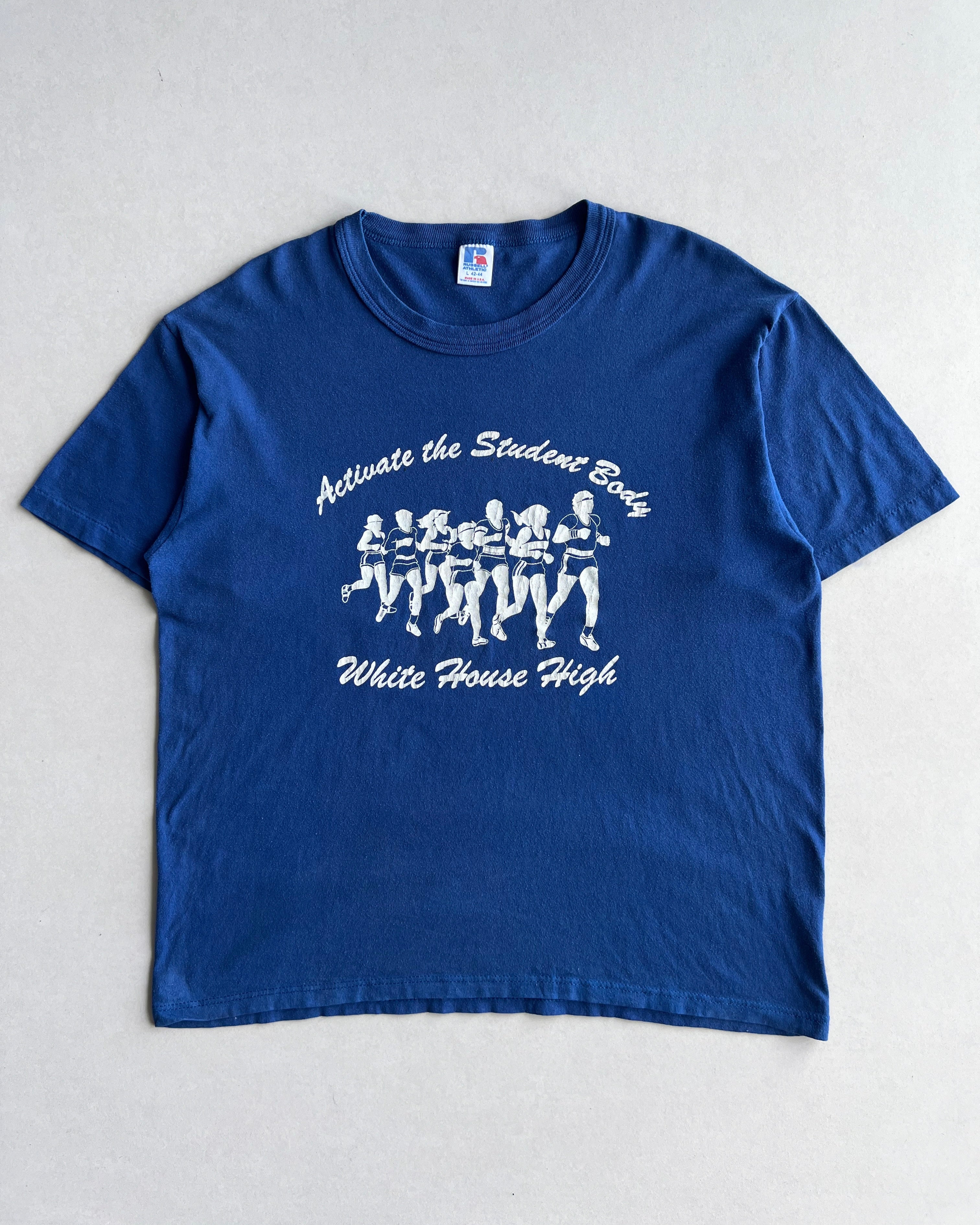 1980S RUSSELL 'WHITE HOUSE HIGH' TEE (L)