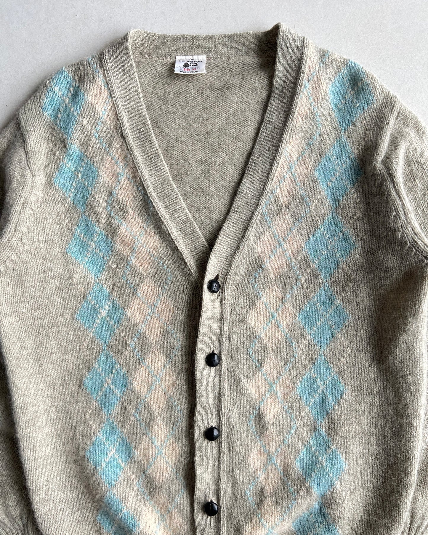 1980S SHETLAND WOOL CARDIGAN (L)