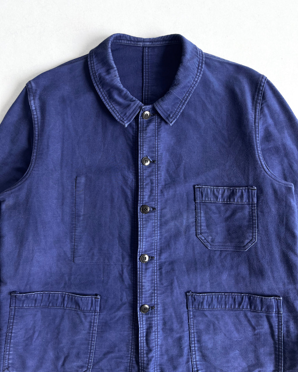 1950S ROUND COLLAR FRENCH MOLESKIN WORK CHORE (L)