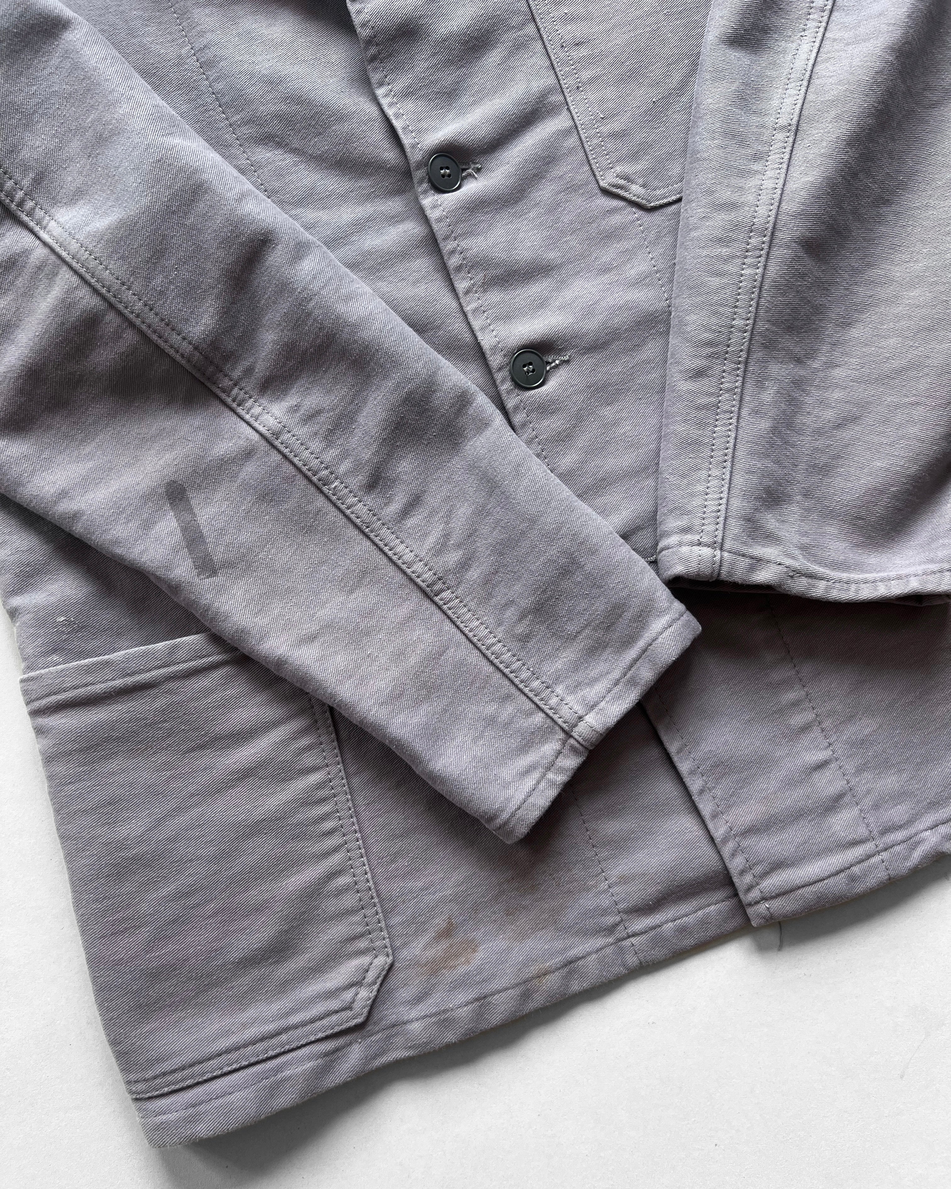 1960S GERMAN OPEN COLLAR MOLESKIN WORK JACKET (L)