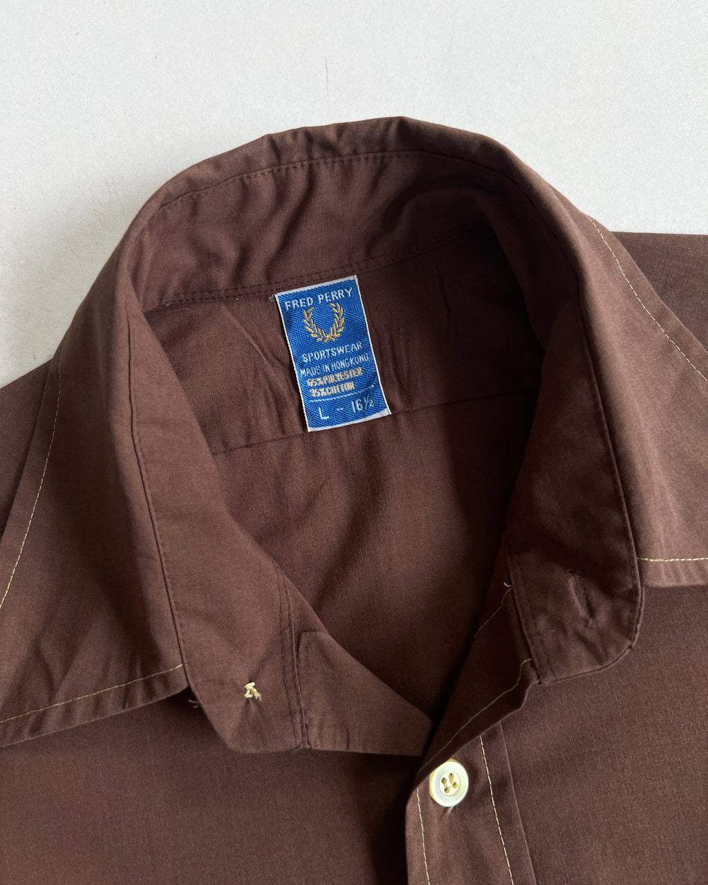 1970S FRED PERRY LOGO PERMA SHIRT (L)