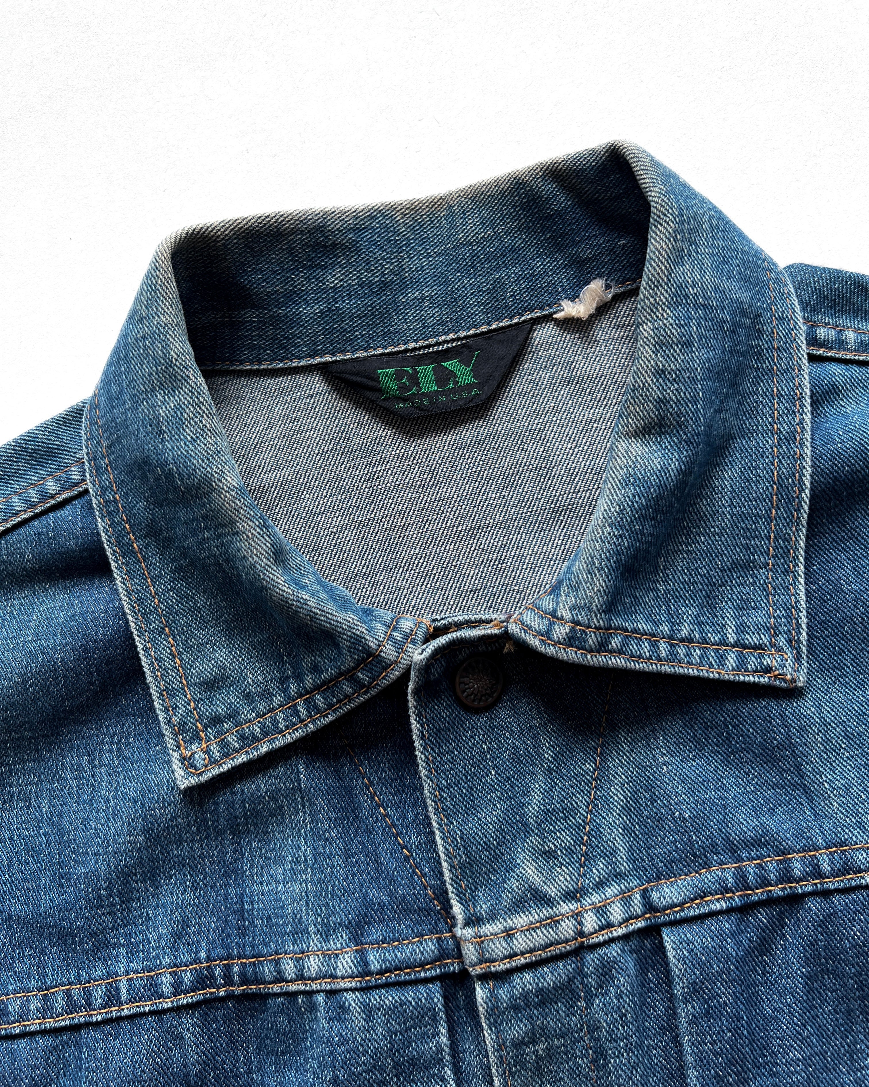 1970S DARK WASHED ELY DENIM JACKET (L)