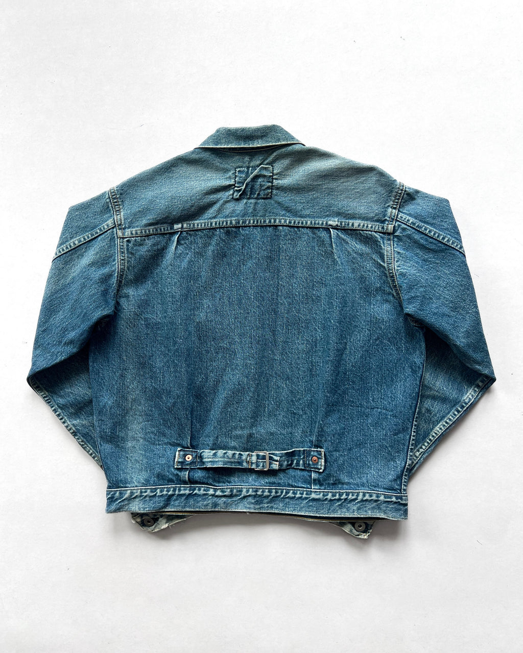 1990S FADED LEVI'S BIG E TYPE I SELVEDGE DENIM JACKET (M)