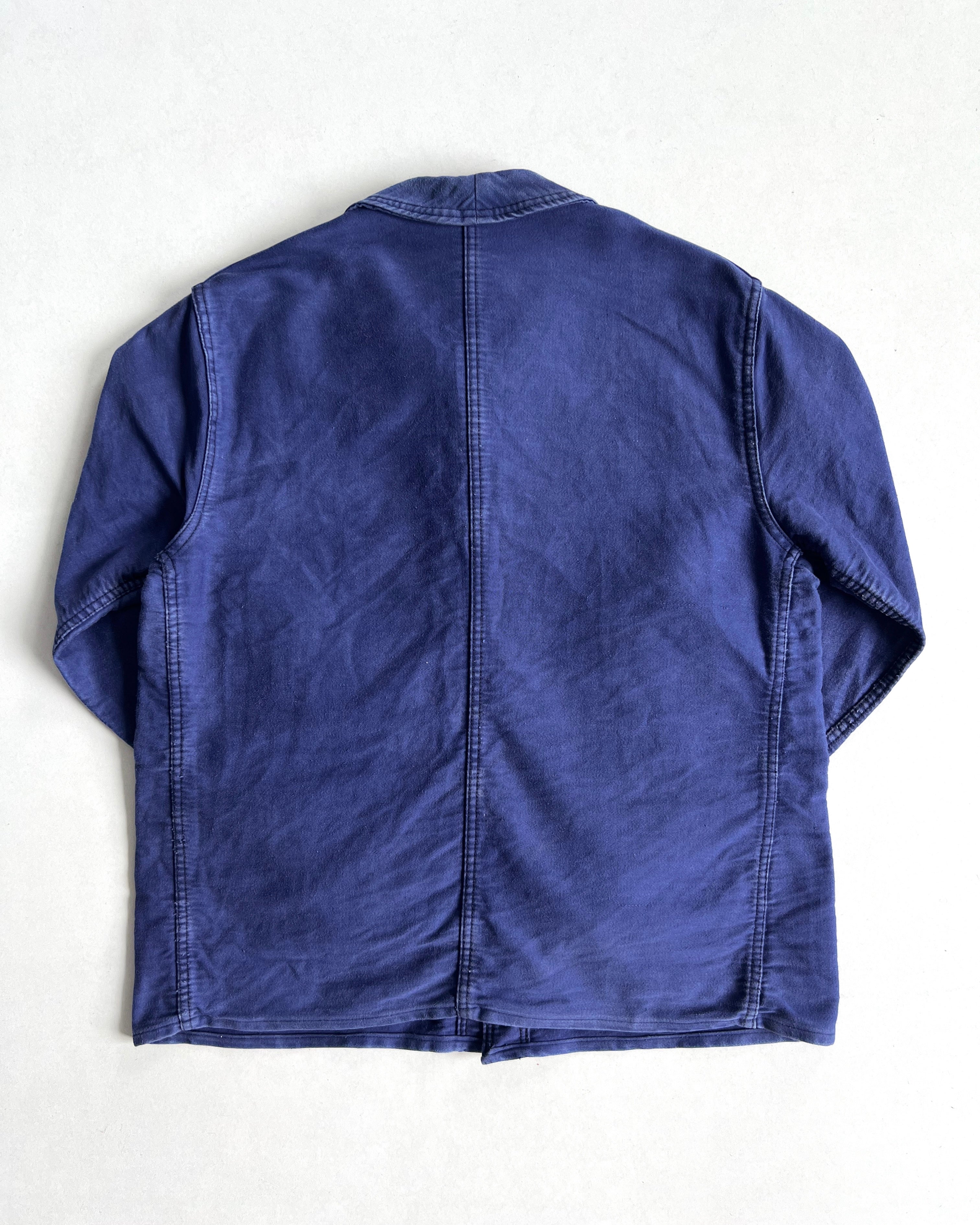 1950S ROUND COLLAR FRENCH MOLESKIN WORK CHORE (L)