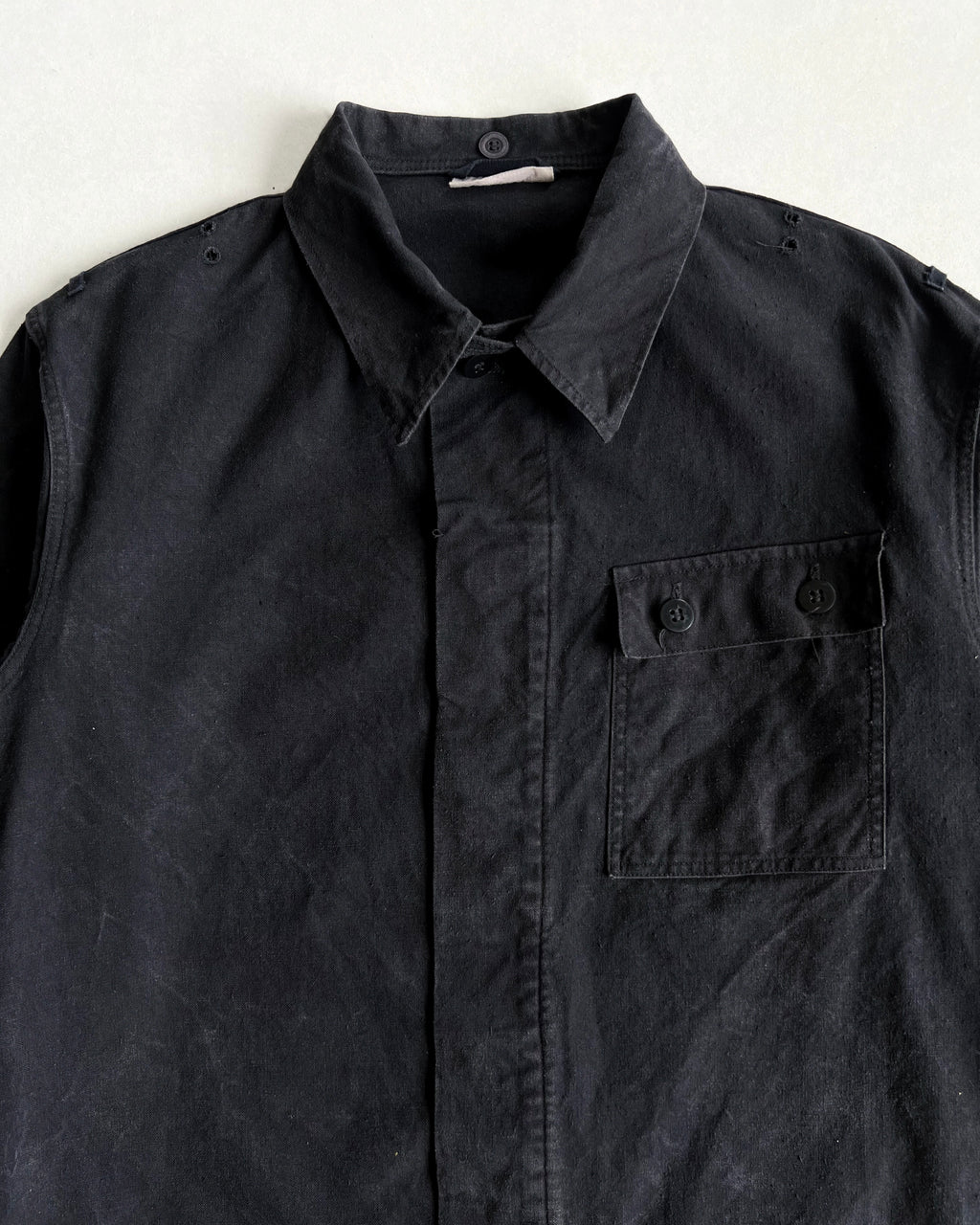 1970S BLACK GERMAN ARMY SINGLE POCKET SHIRT (M)