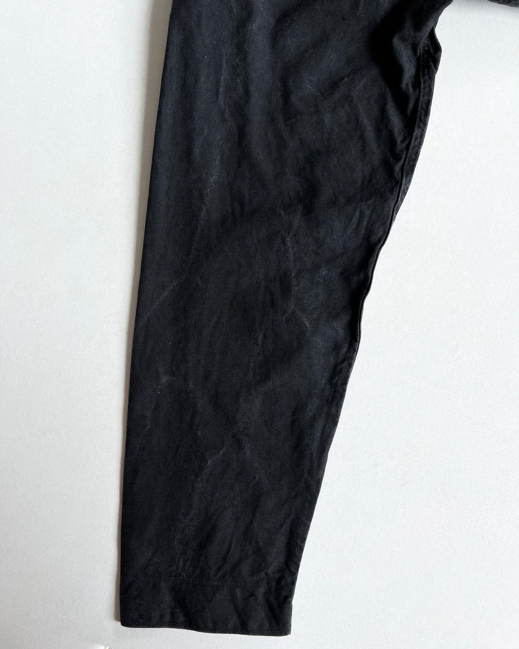 1960S FADED BLACK GERMAN ARMY SHIRT JACKET (L)