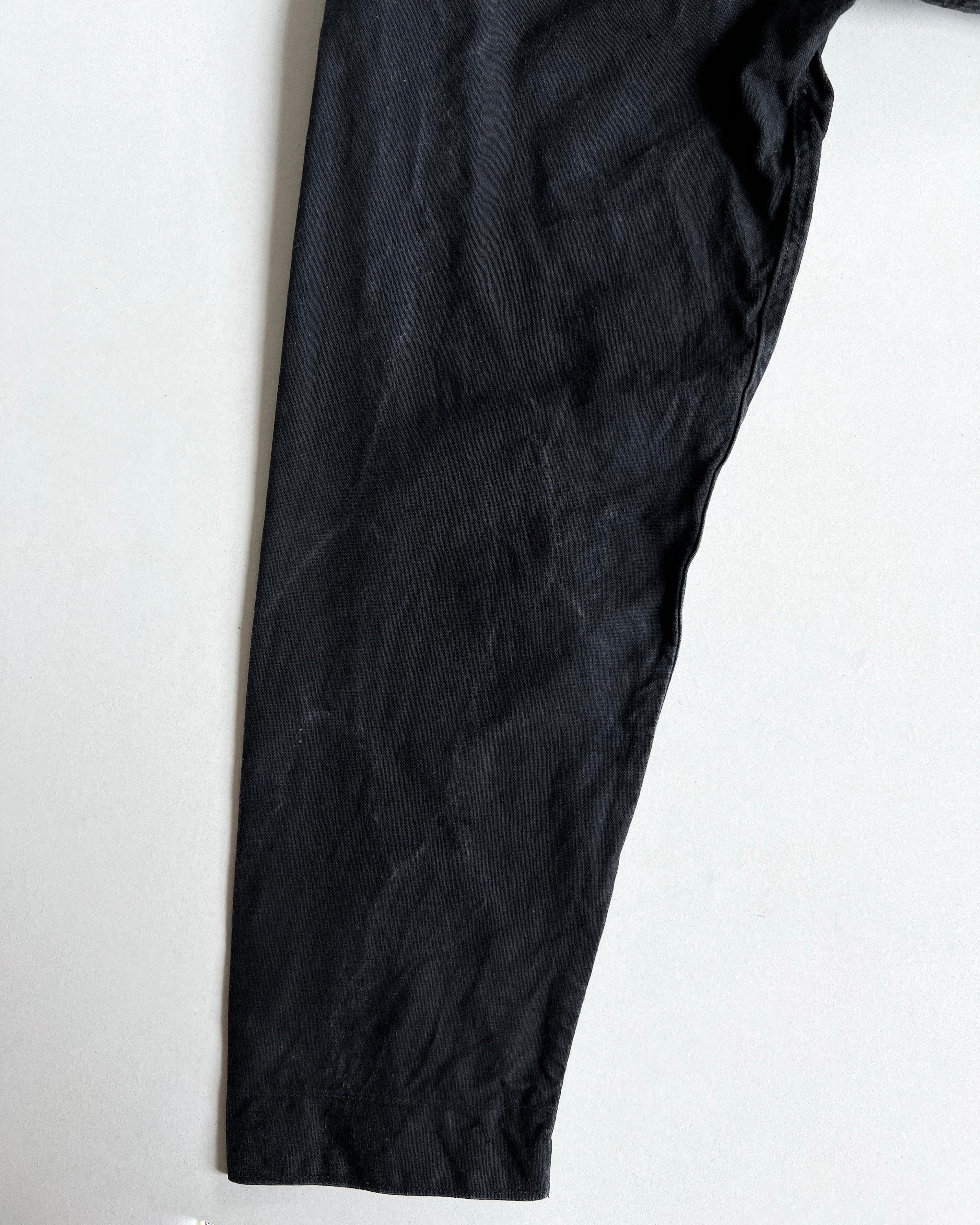 1960S FADED BLACK GERMAN ARMY SHIRT JACKET (L)