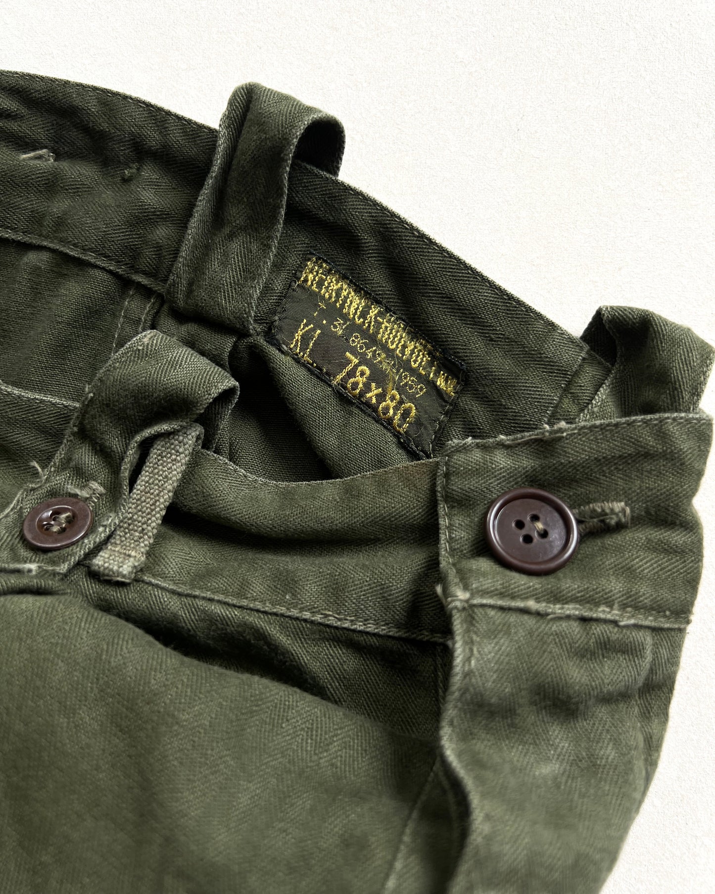 1950S DUTCH ARMY HBT TROUSERS (25-30)