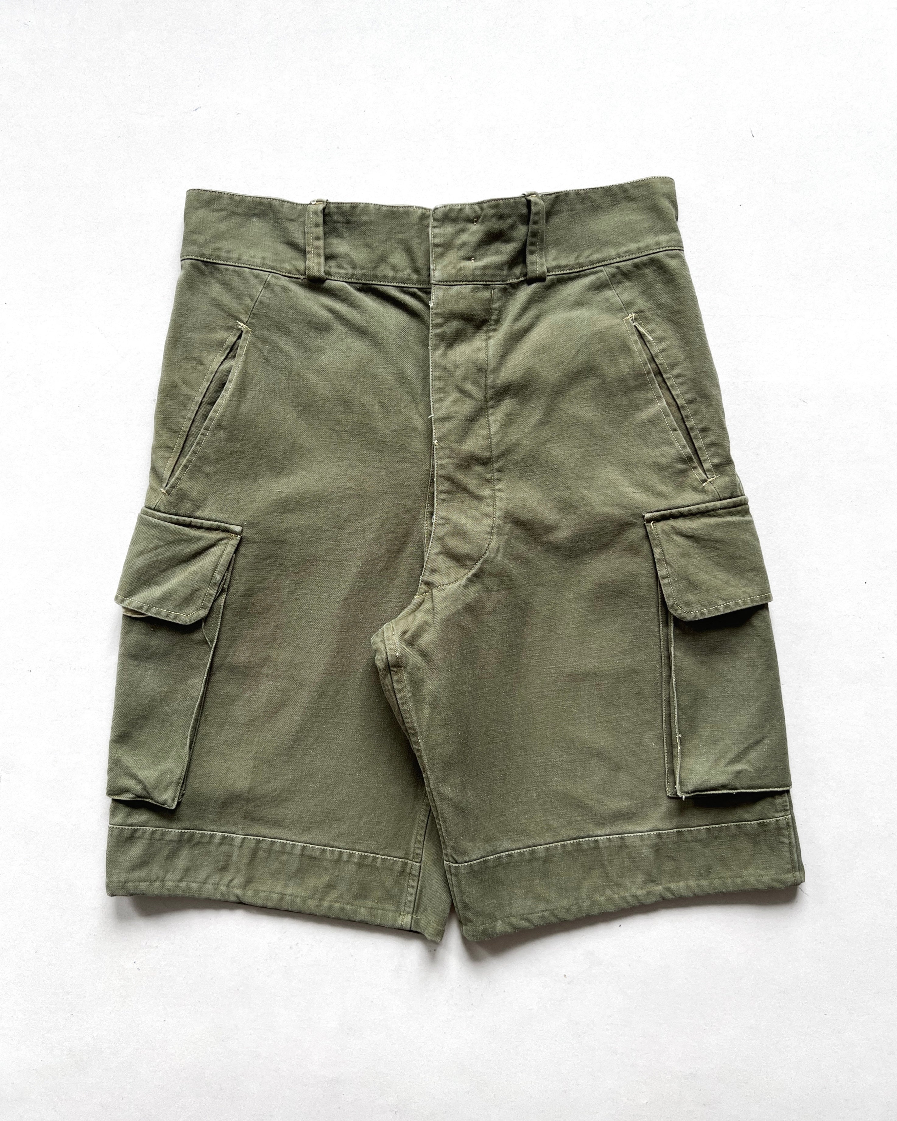 1950S FRENCH ARMY M-47 CUTT-OFF CARGO SHORTS (34)