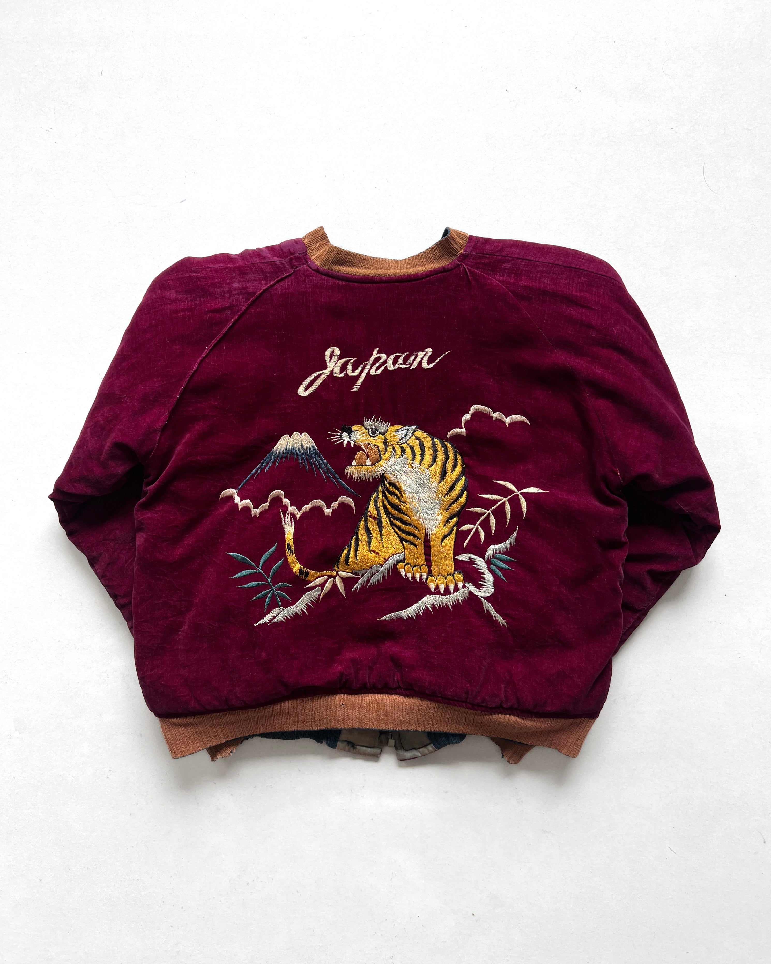 1950S MAROON BLUE JAPAN REVERSIBLE SUKAJAN (S/M)