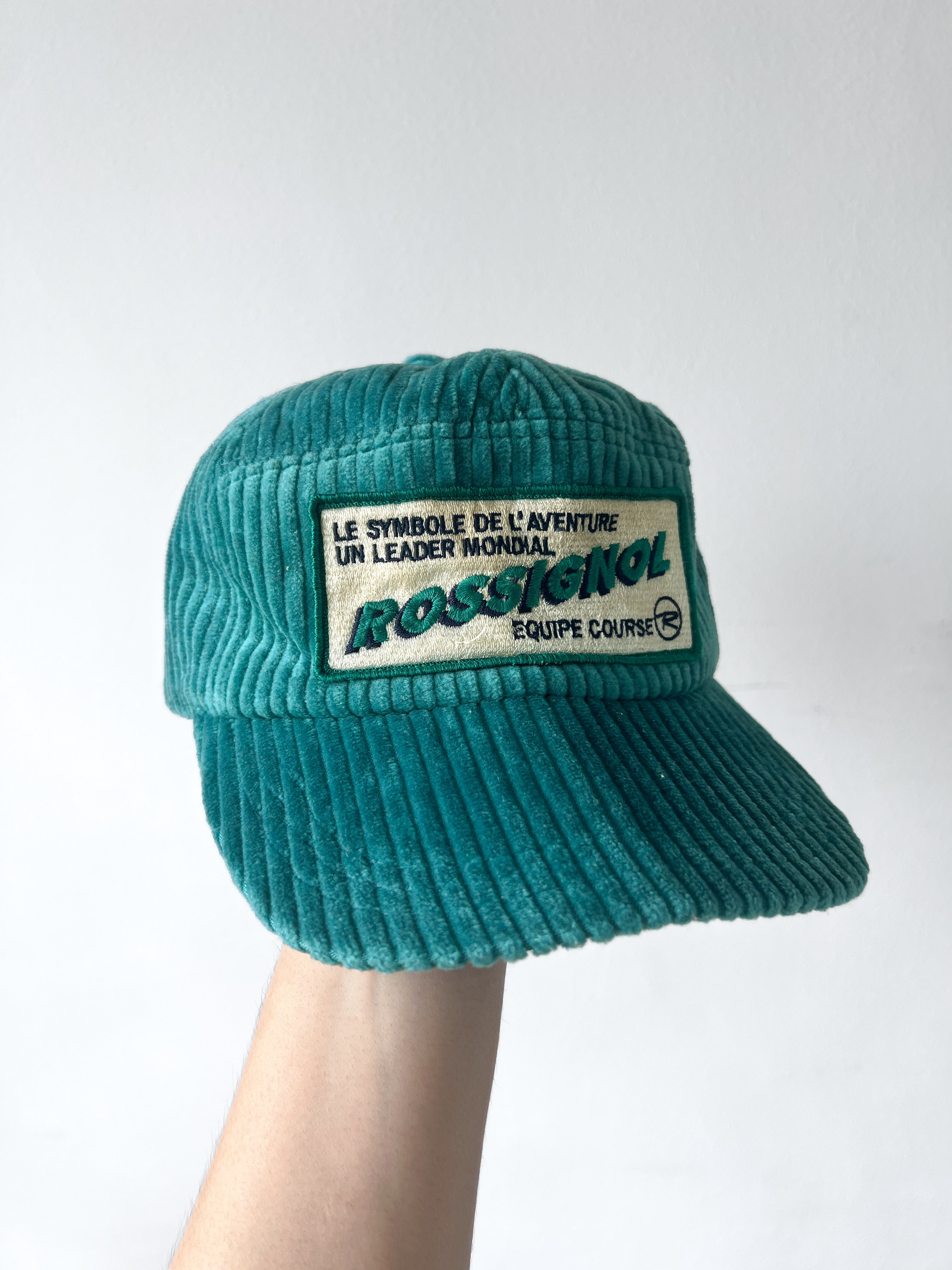1990S ‘ROSSIGNOL’ CORDUROY RACING TRUCKER CAP (OS)