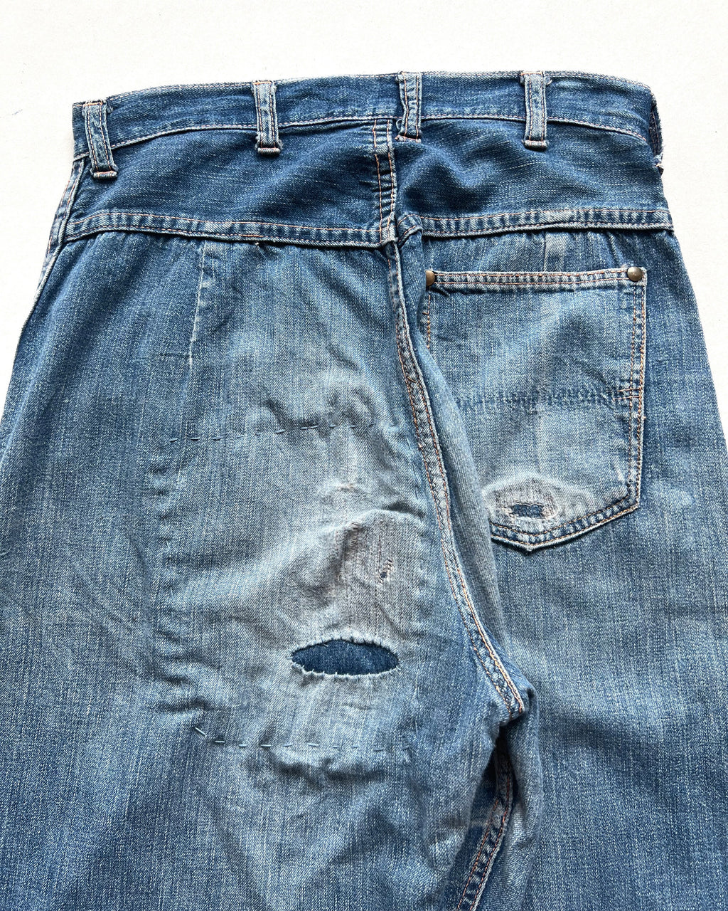 1950S LADIES BLUE BELL SIDE ZIP JEANS (26-28)