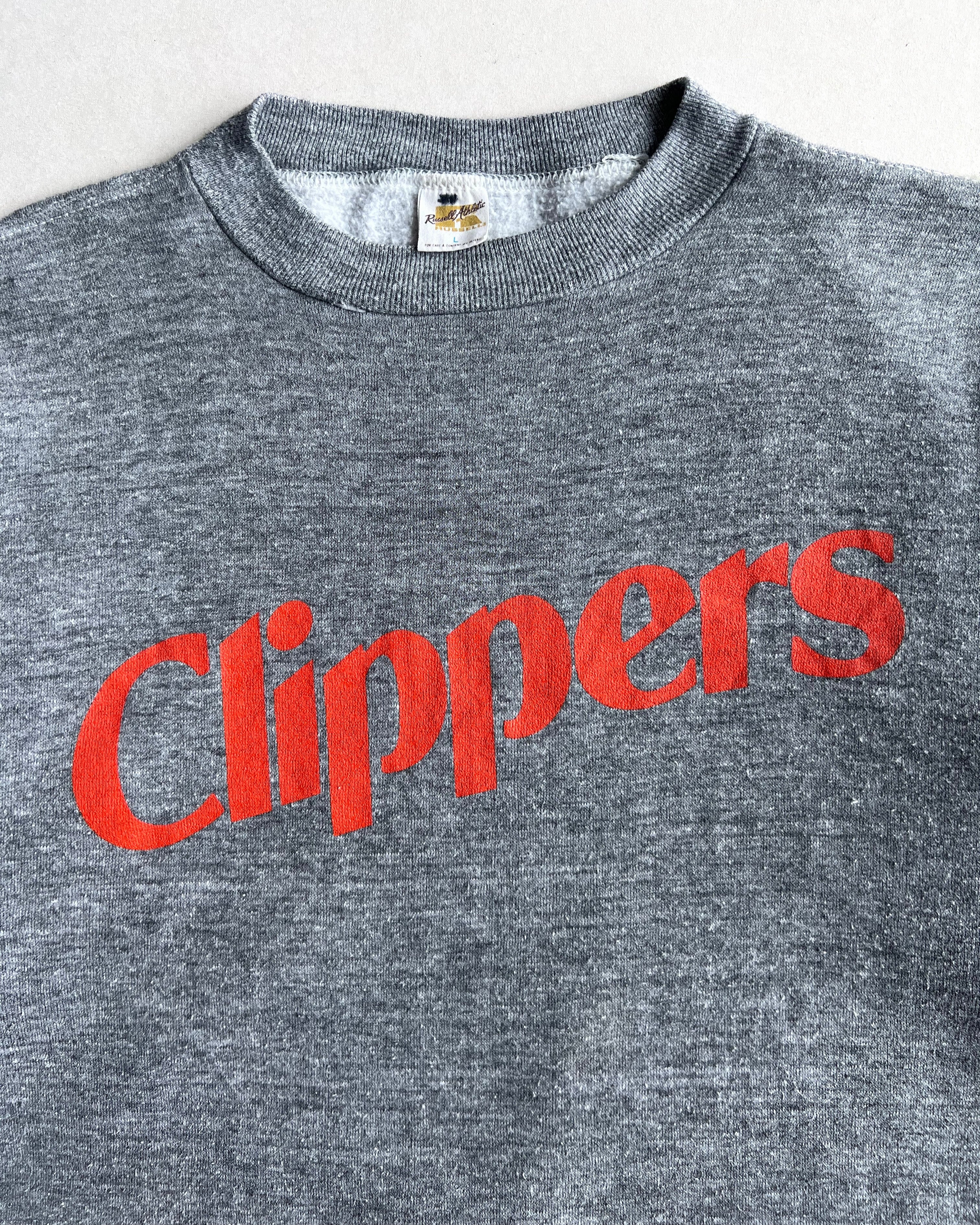 1970S RUSSELL ‘CLIPPERS’ CUT-OFF SWEATSHIRT (L)