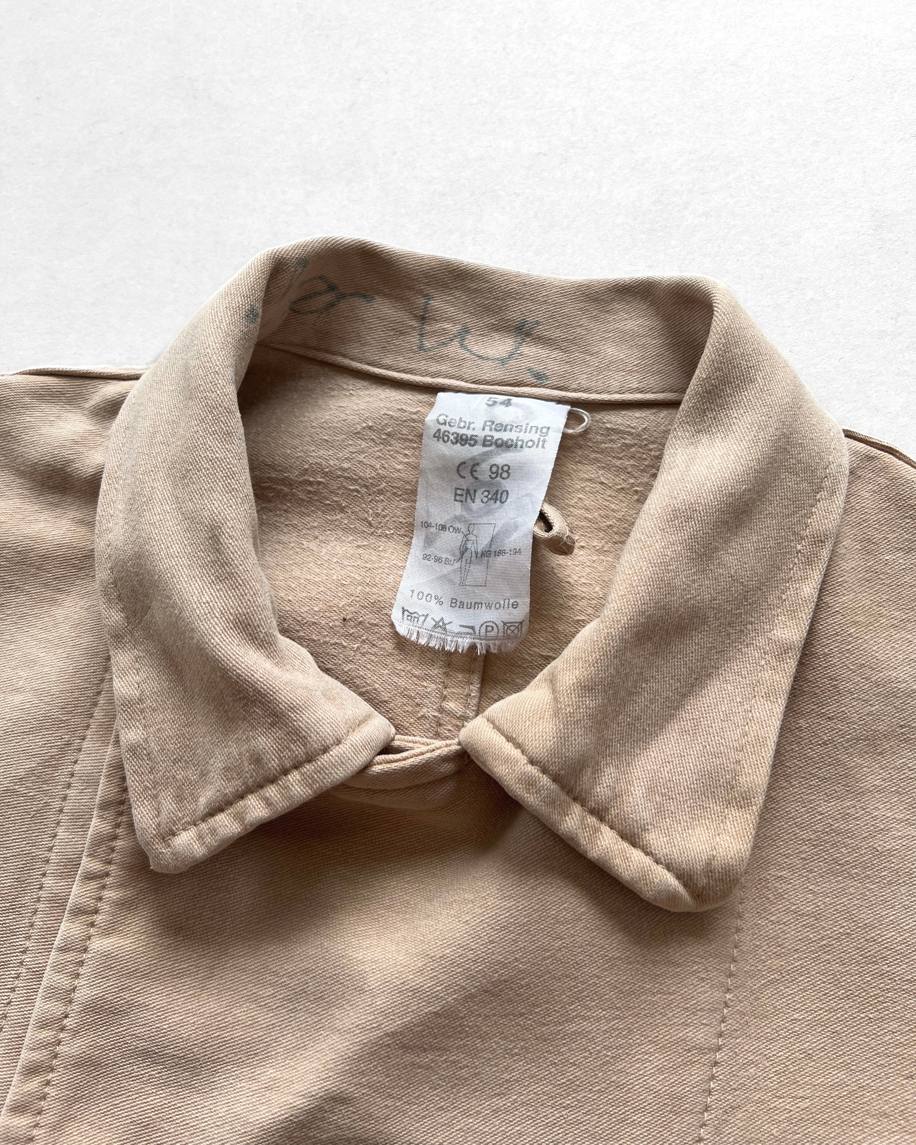 1970S GERMAN MOLESKIN DOUBLE BREASTED WORK JACKET (L)