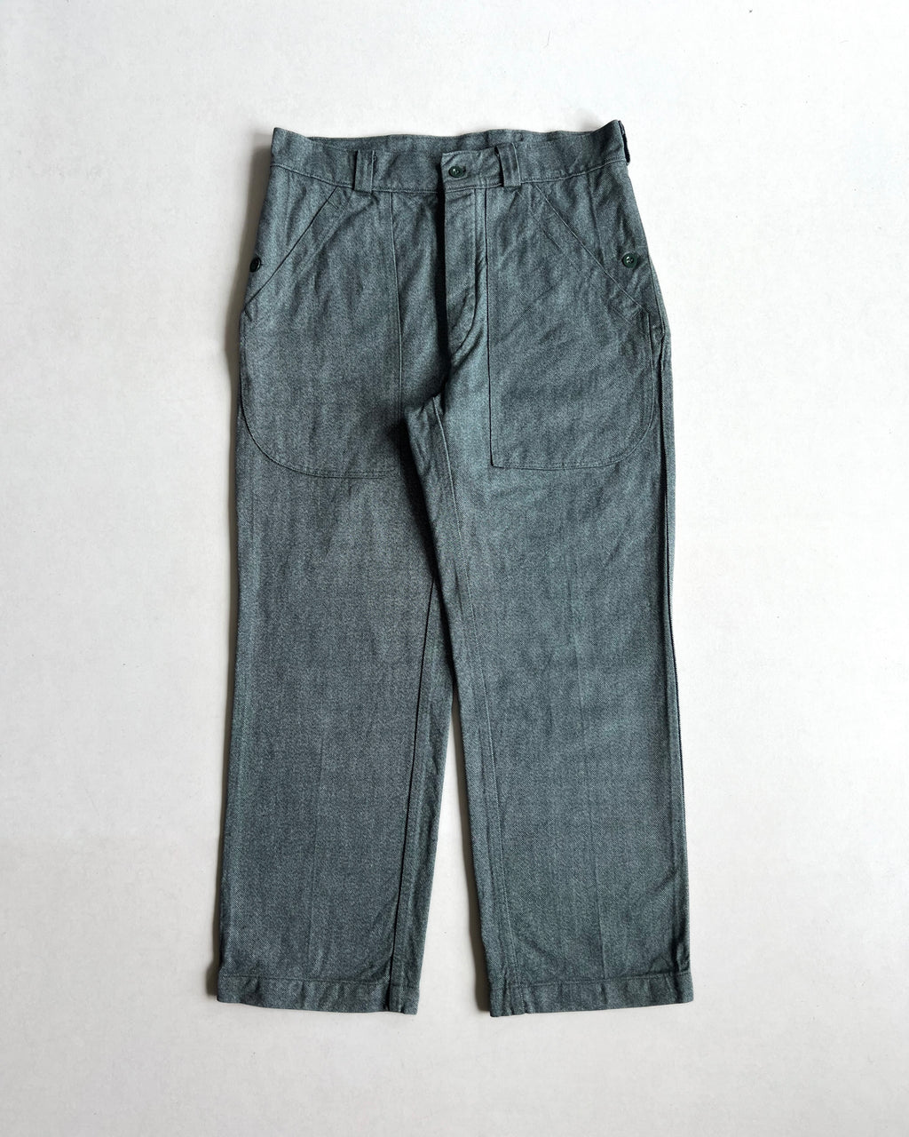 1980S SWISS SALT & PEPPER WORK PANTS (34)
