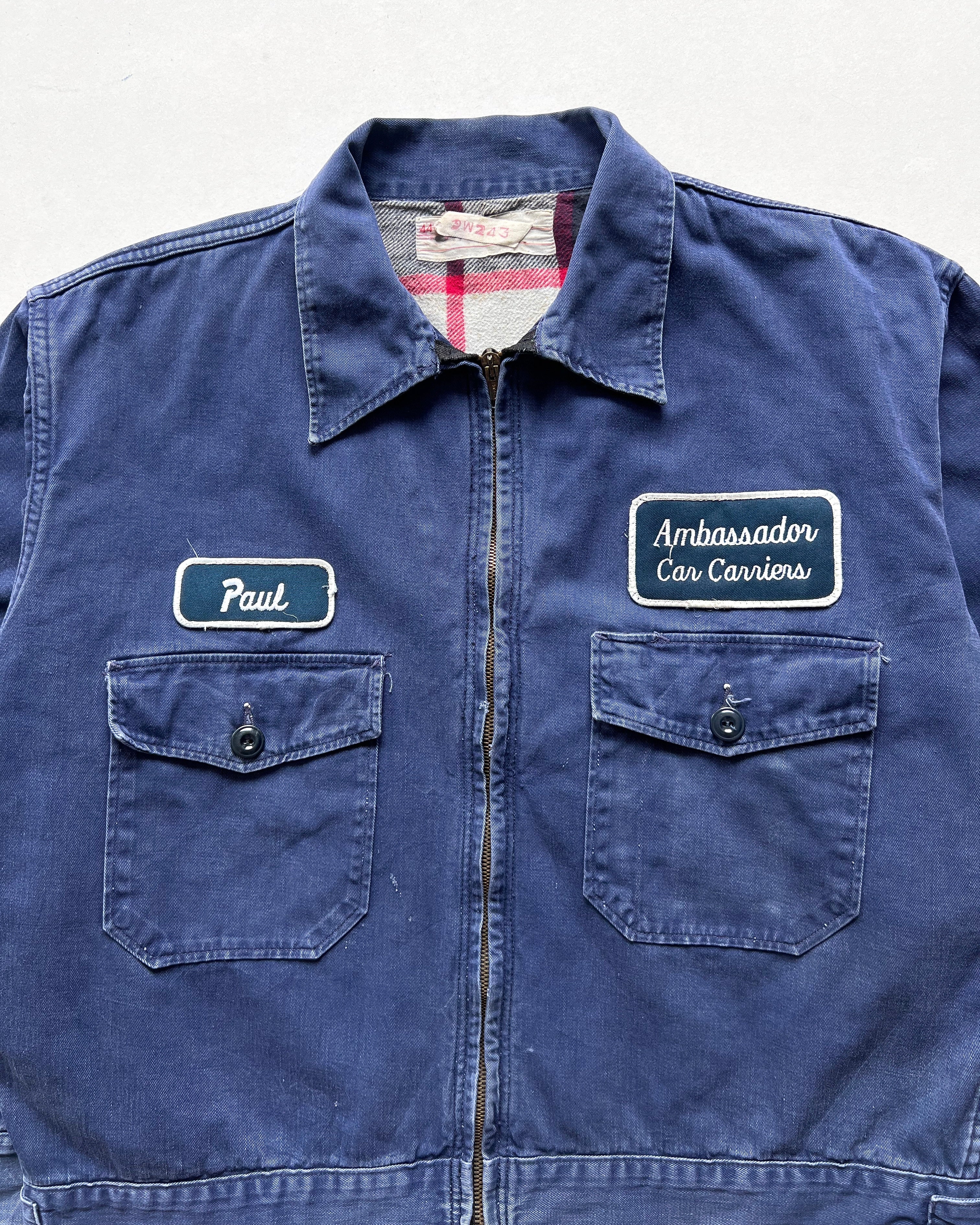 1960S FADED BLANKET LINED WORK JACKET (XL)