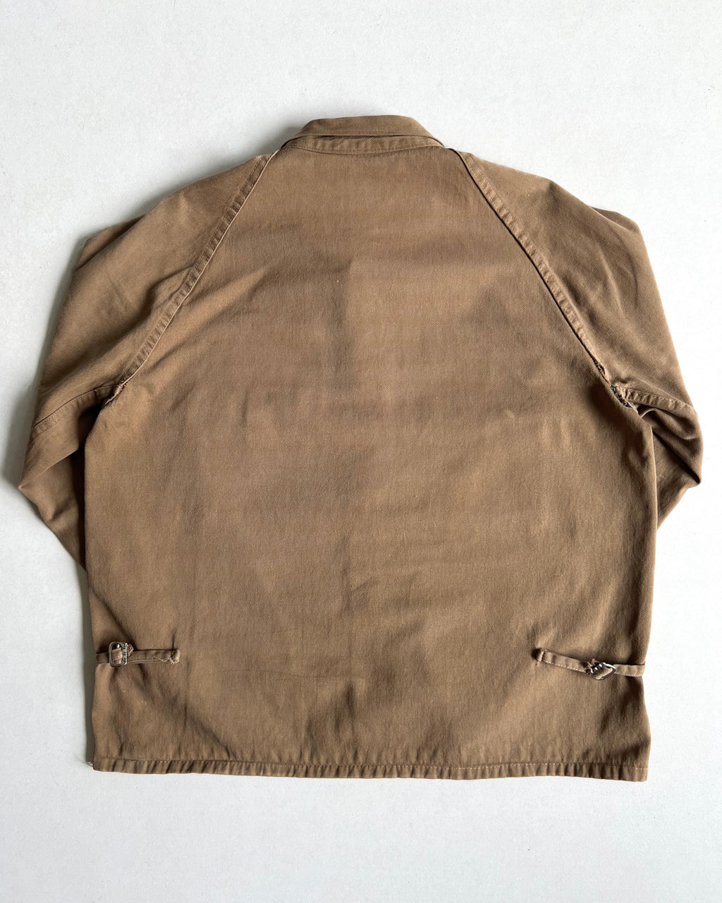 1960S FADED BROWN RAGLAN FRENCH WORK JACKET (L)