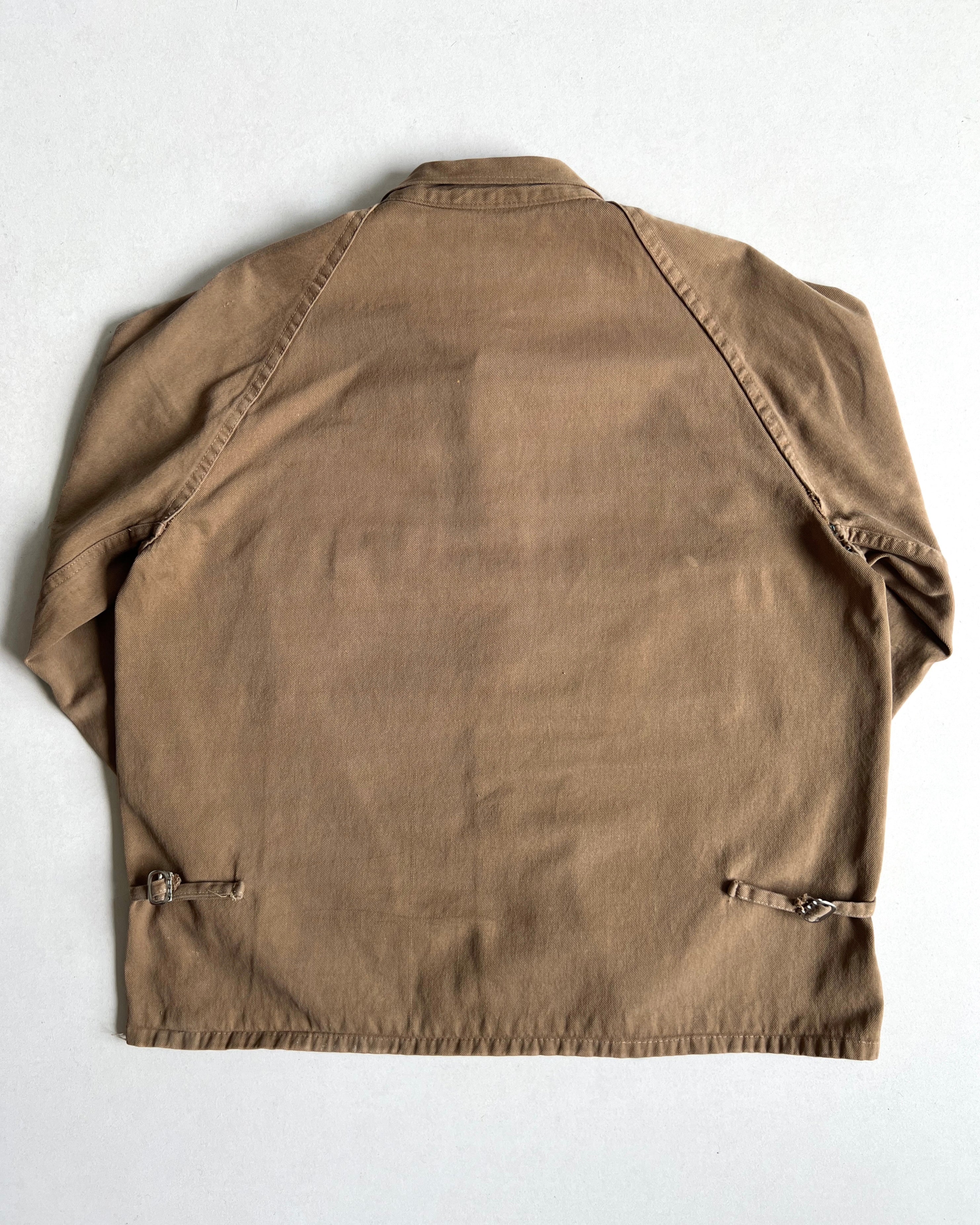 1960S FADED BROWN RAGLAN FRENCH WORK JACKET (L)