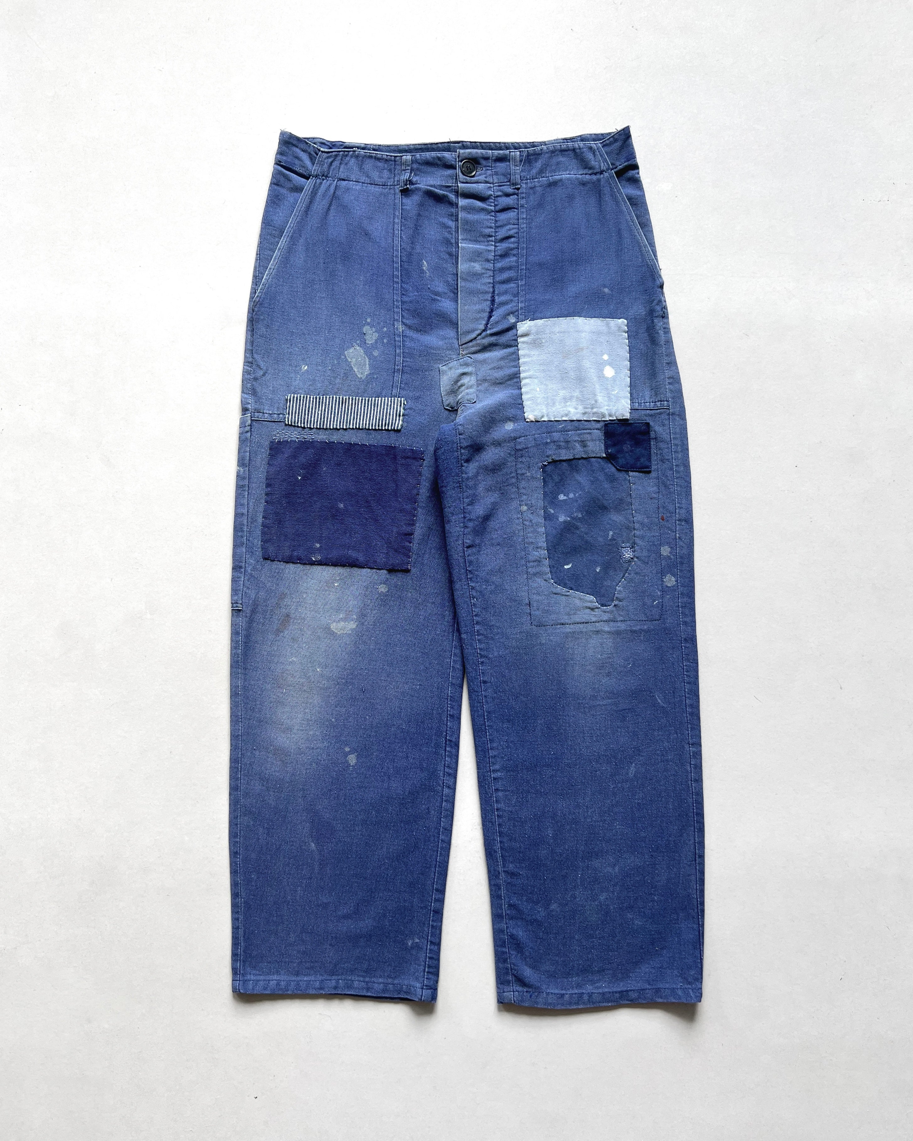1960S EUROPE REPAIRED CARPENTER WORK TROUSERS (30-34)