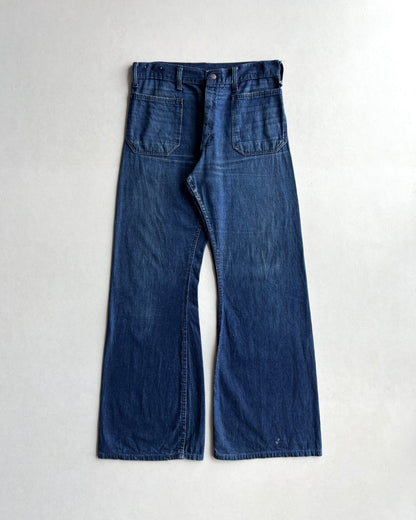 1970S USN NAVY BELL BOTTOM JEANS (32X30)