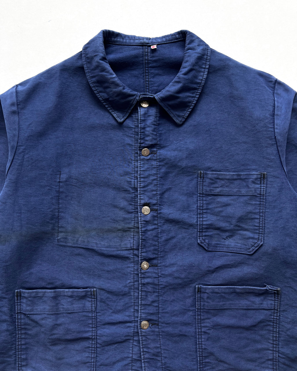 1960S FRENCH INDIGO MOLESKIN WORK JACKET (XL)