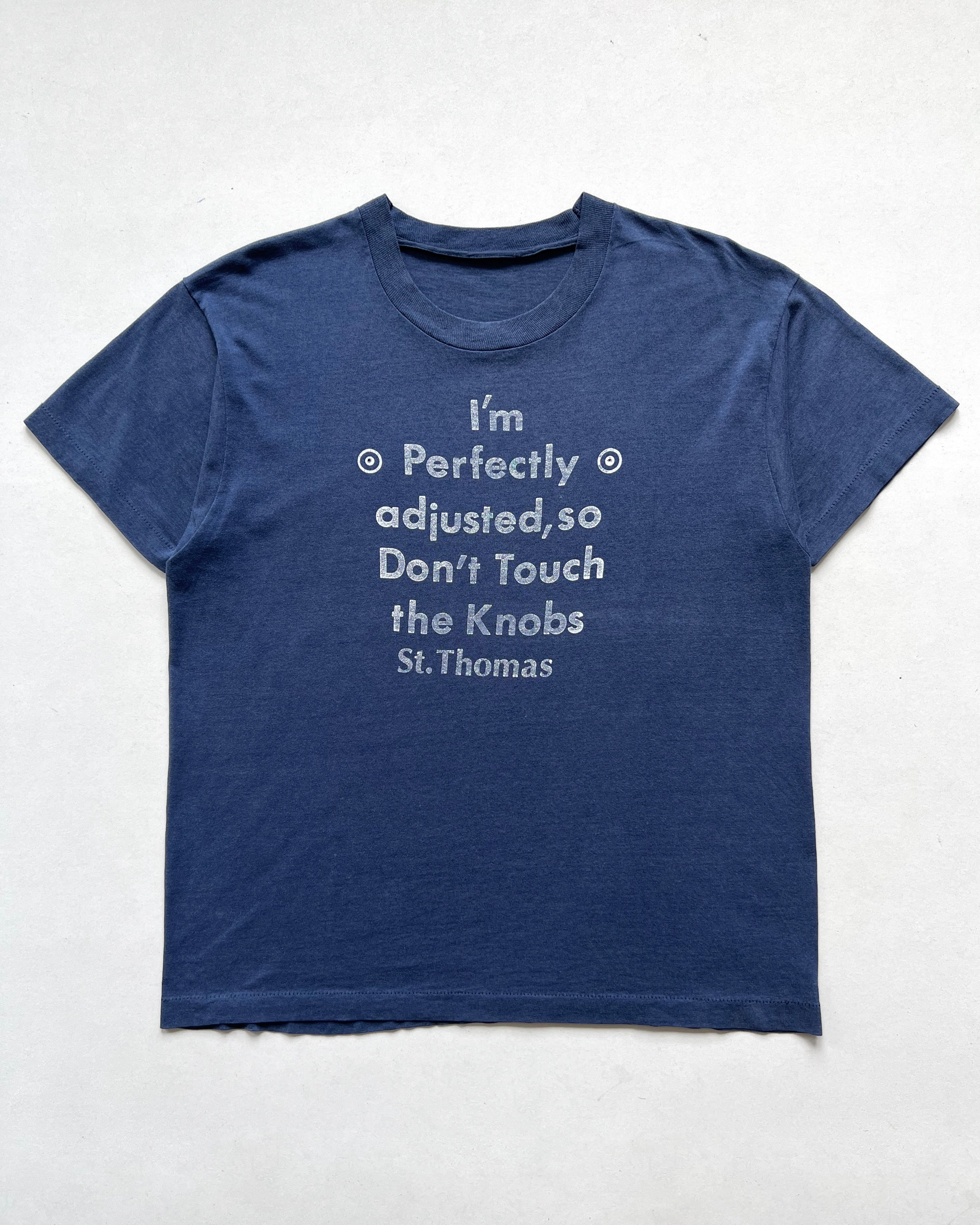 1980S 'PERFECTLY ADJUSTED' SINGLE STITCH HUMOUR TEE (L)