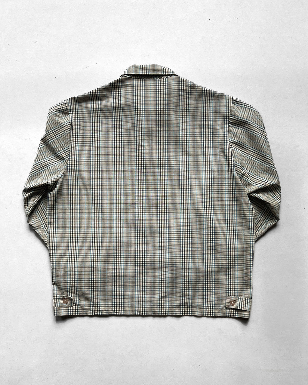 1960S KORATRON CHECKERED HARRINGTON JACKET (L)