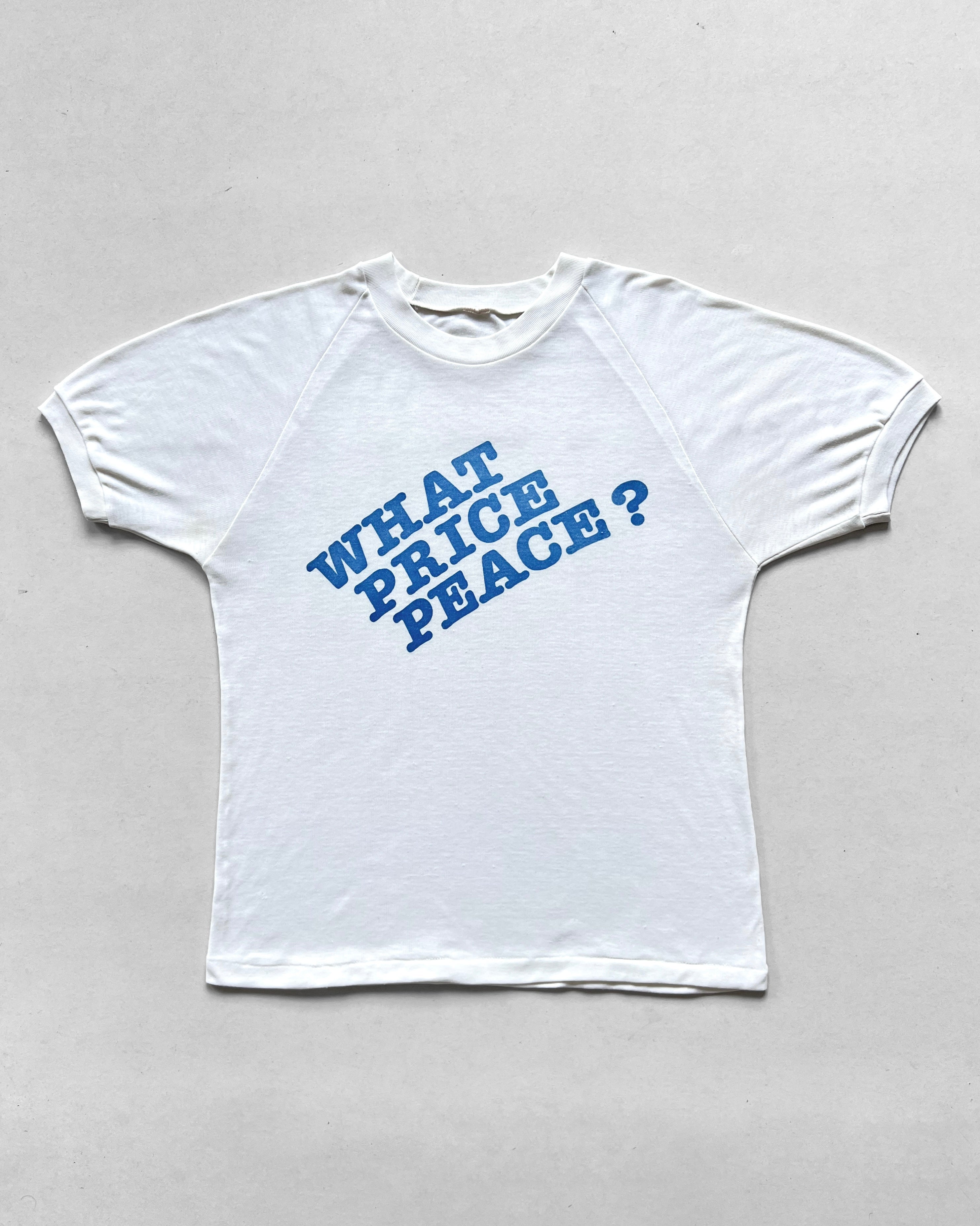 1970S 'WHAT PRICE PEACE' RAGLAN SINGLE STITCH TEE (M)