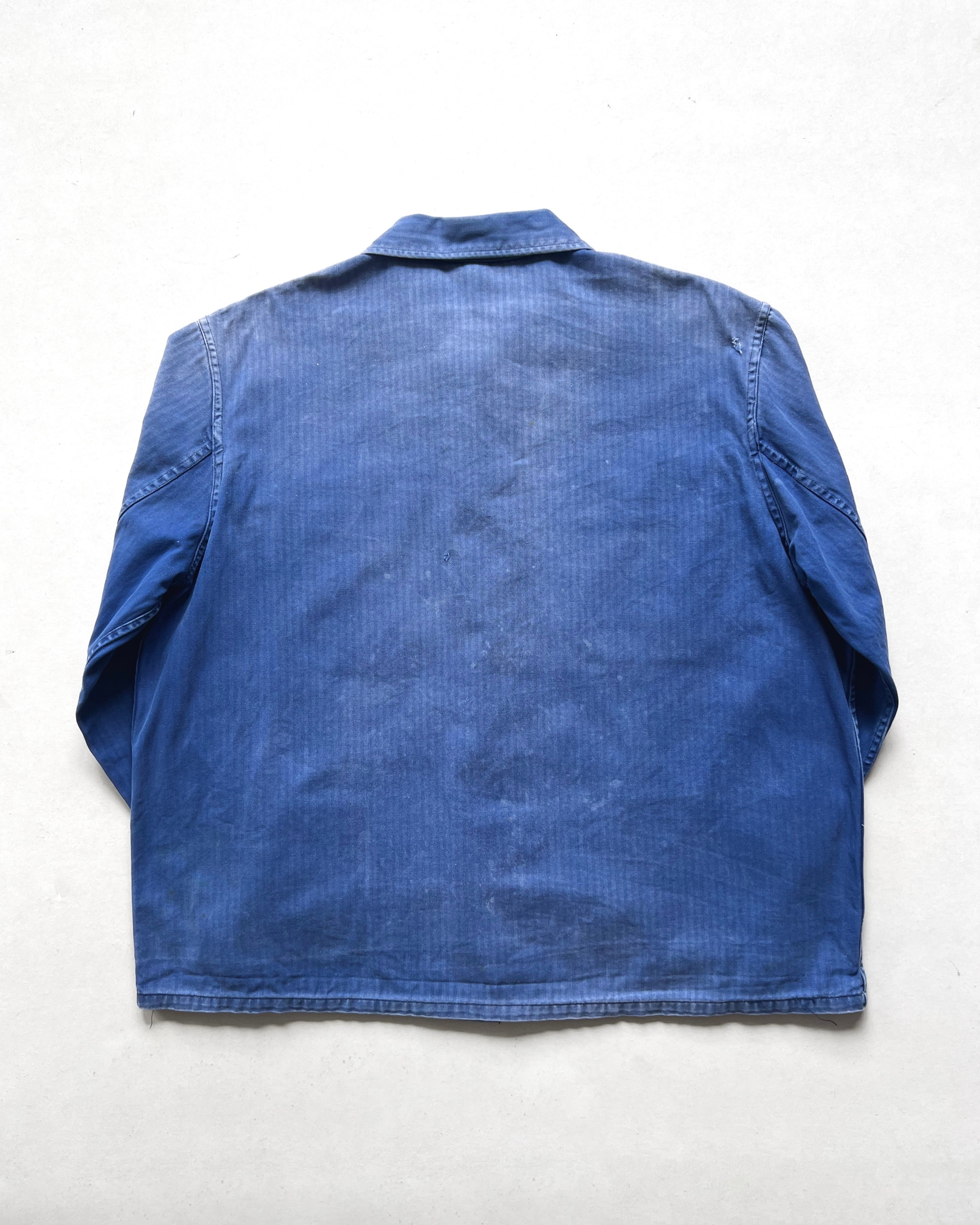 1970S SUN FADED GERMAN HBT WORK JACKET (L)