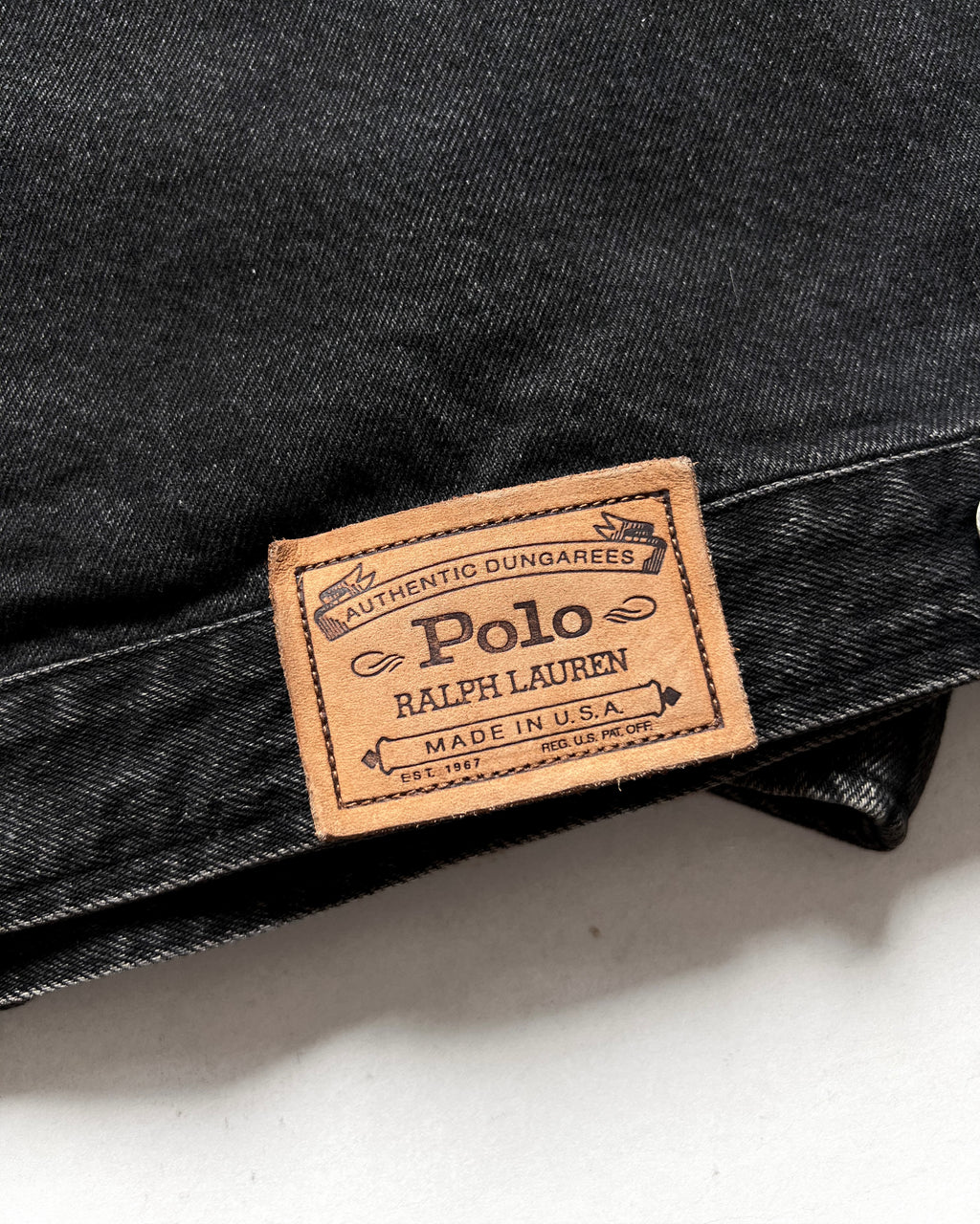 1990S BLACK POLO RALPH LAUREN DENIM JACKET (L)