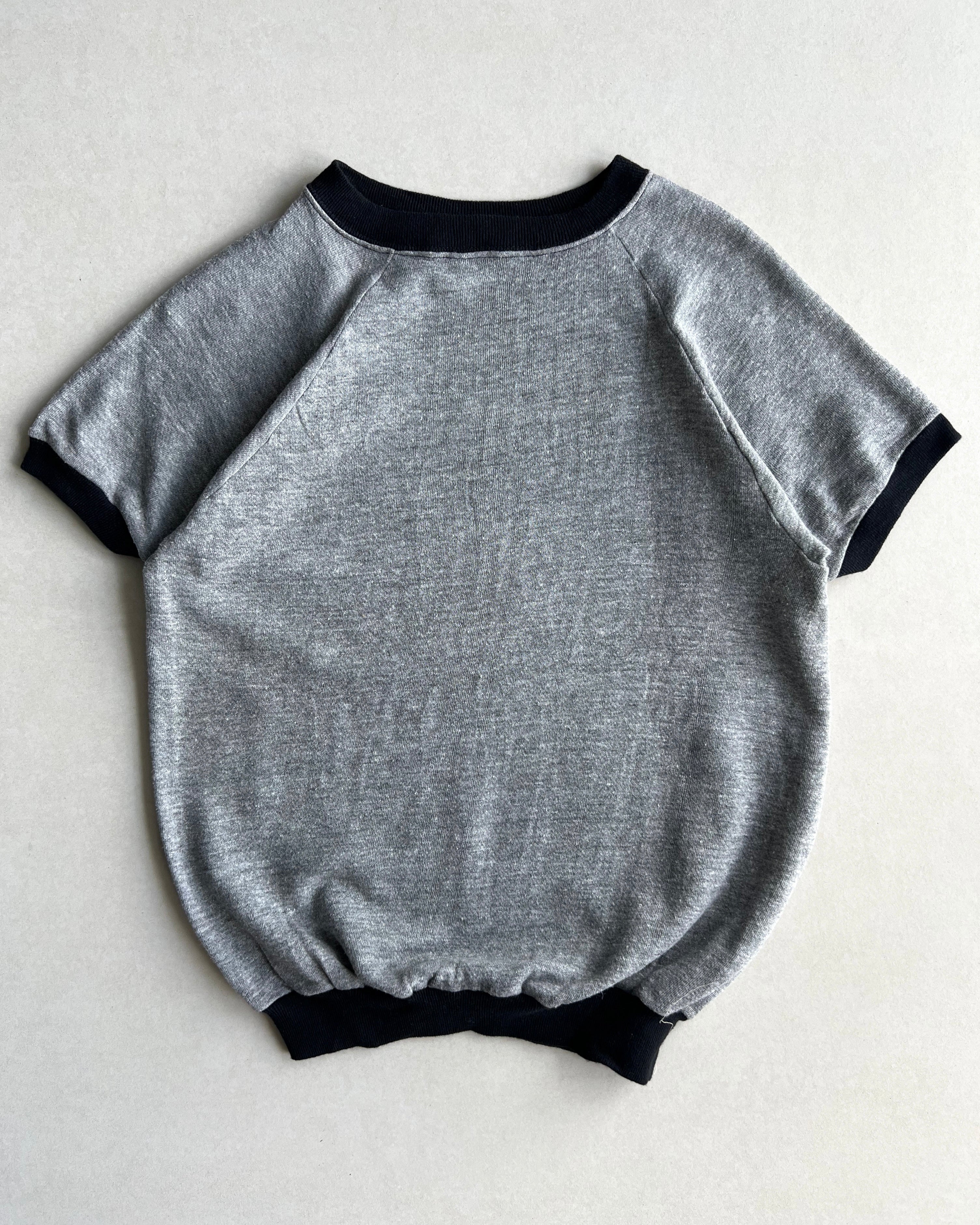 1970S HEATHER GRAY RAGLAN SHORT SLEEVES SWEATSHIRTS (M)